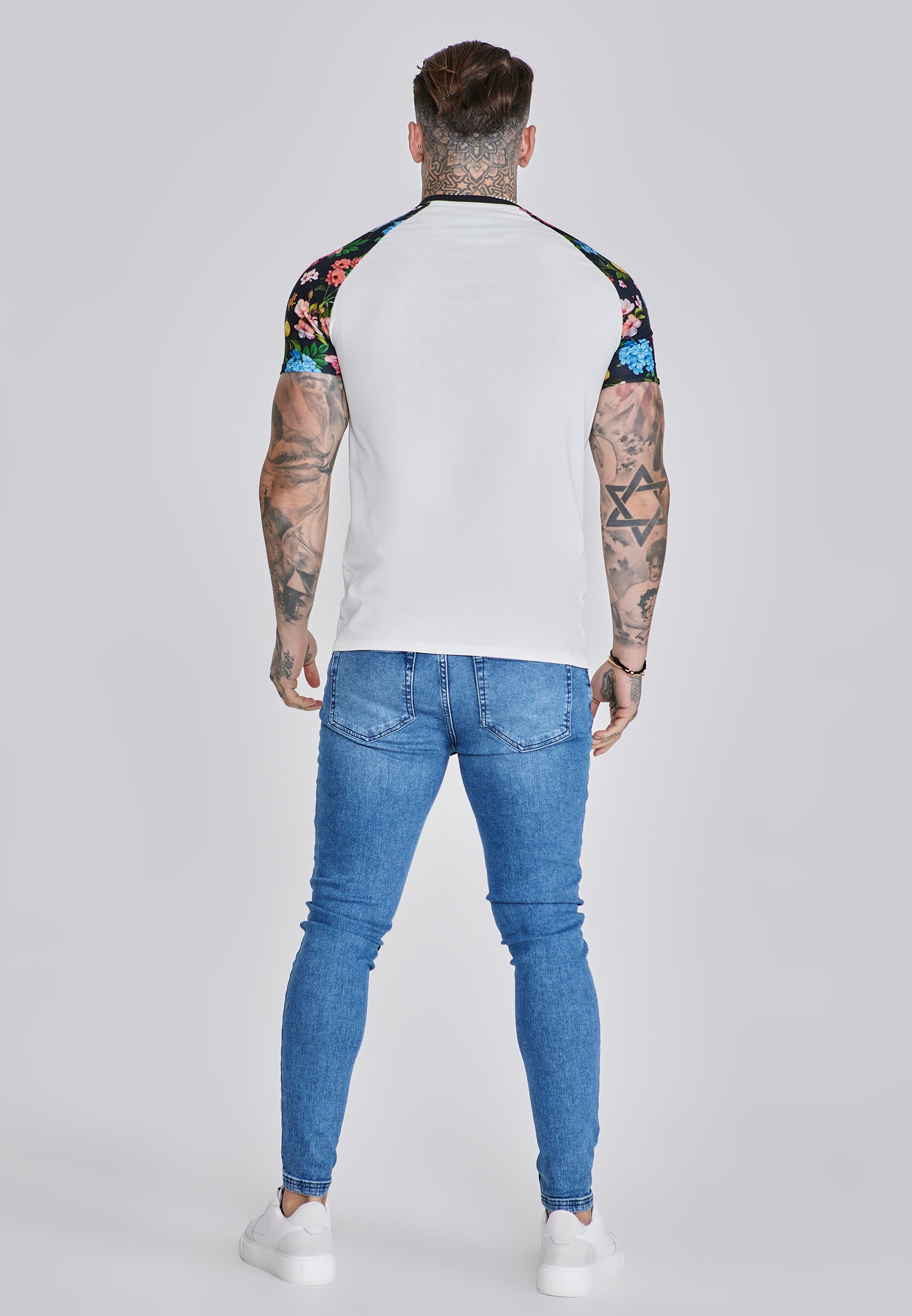 Maglietta Raglan in Ecru Multi T-Shirt SikSilk