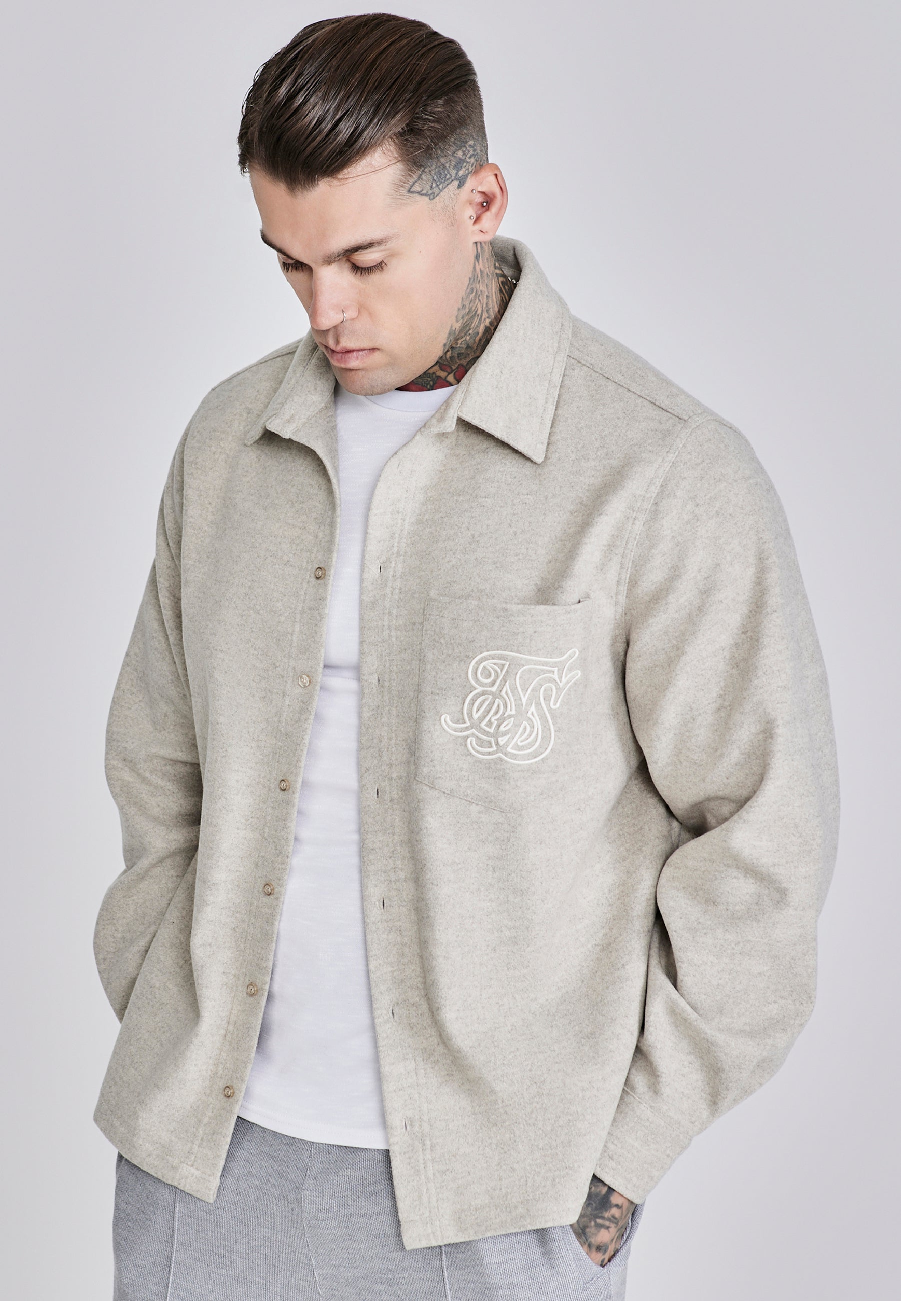 Camicia over in beige Camicie SikSilk