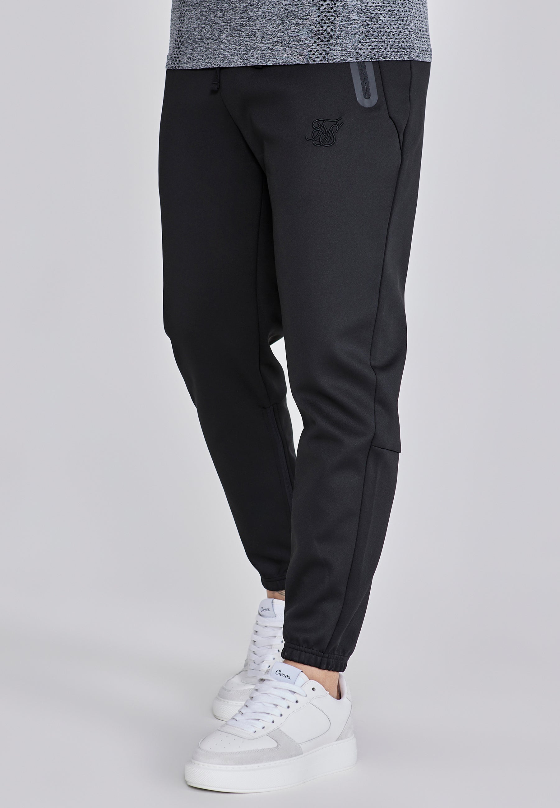 Joggers Tapered in nero Pantaloni SikSilk