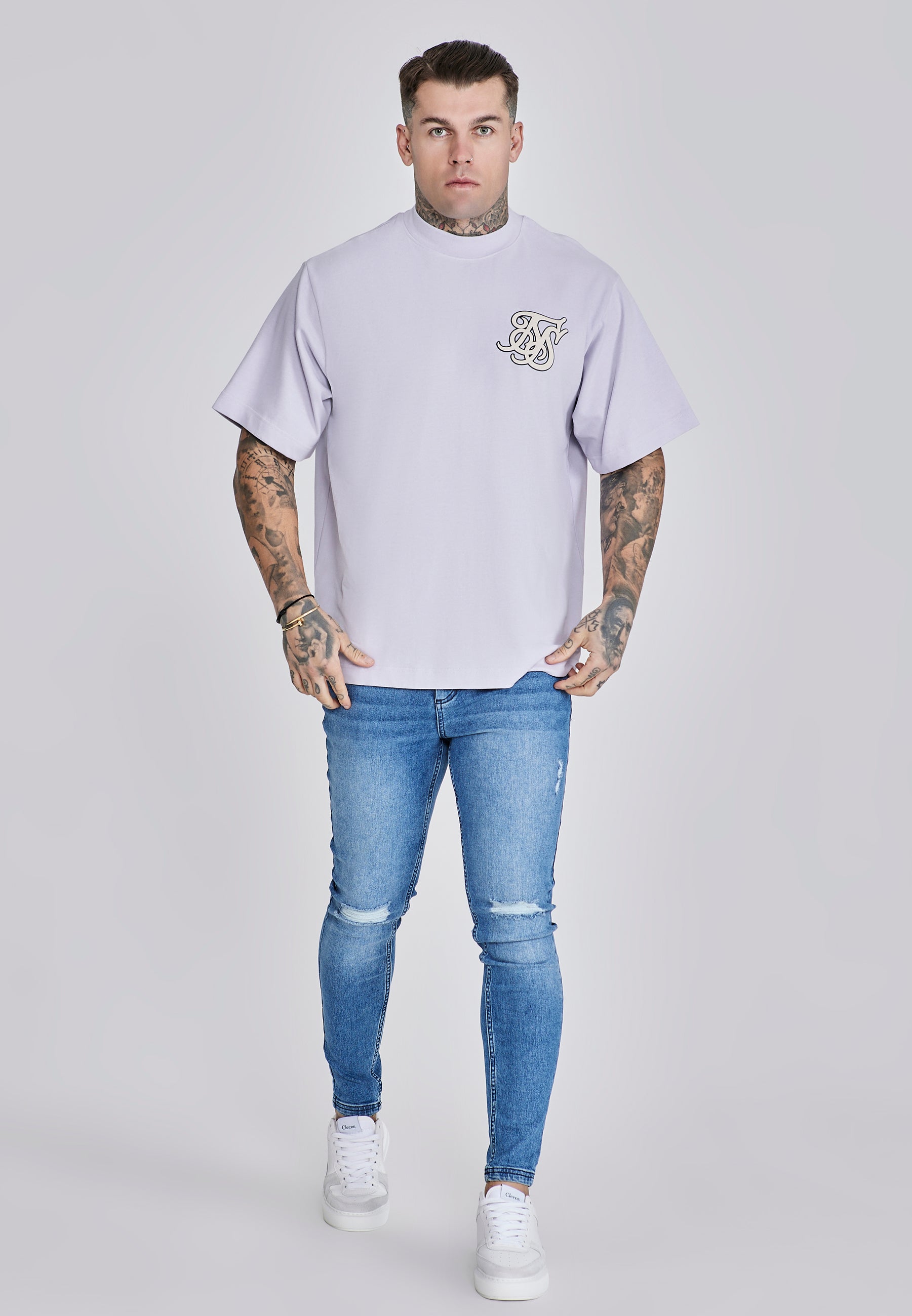 T-shirt oversize in lilla T-shirt SikSilk