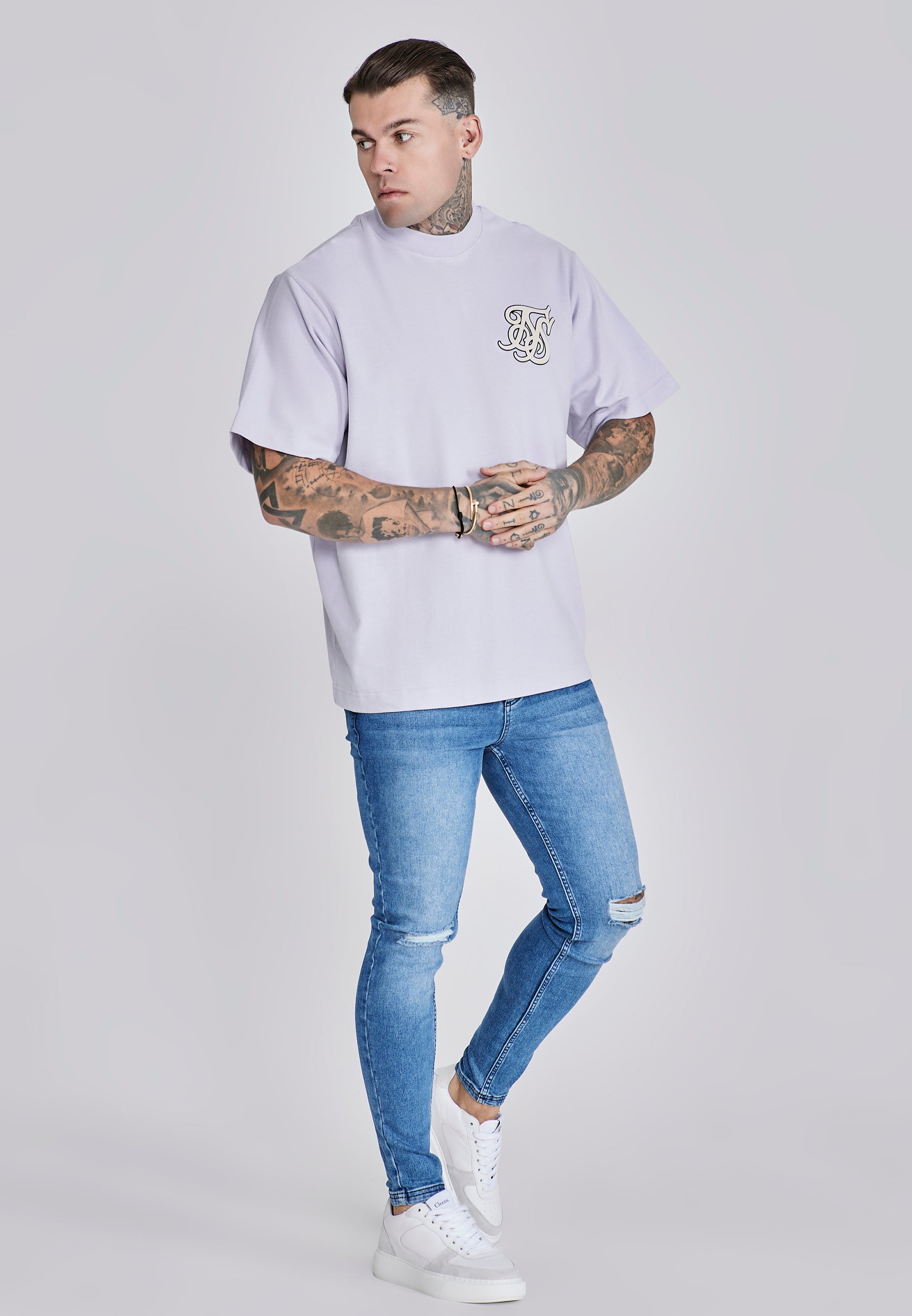 T-shirt oversize in lilla T-shirt SikSilk