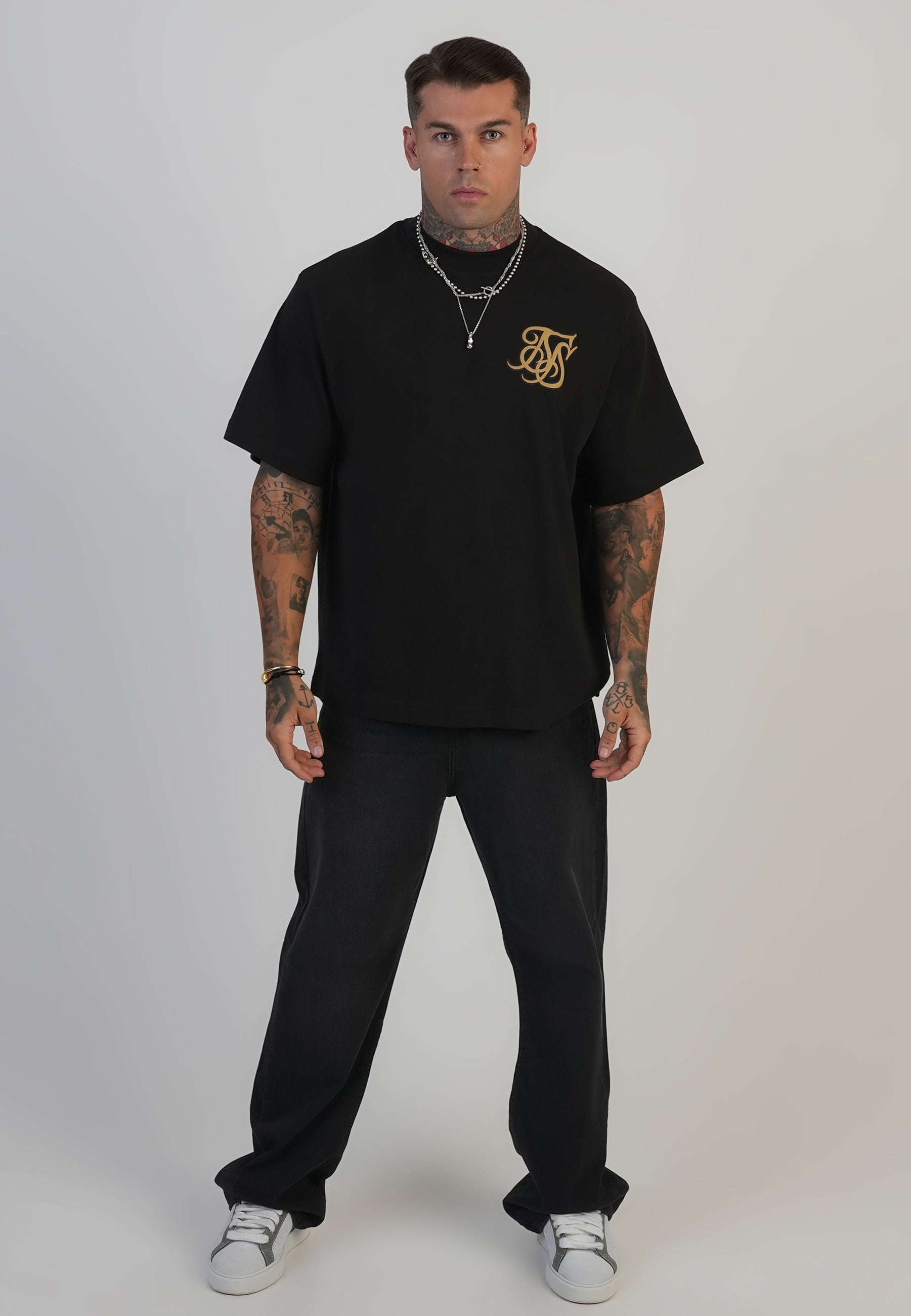Maglietta con logo in nero Magliette SikSilk