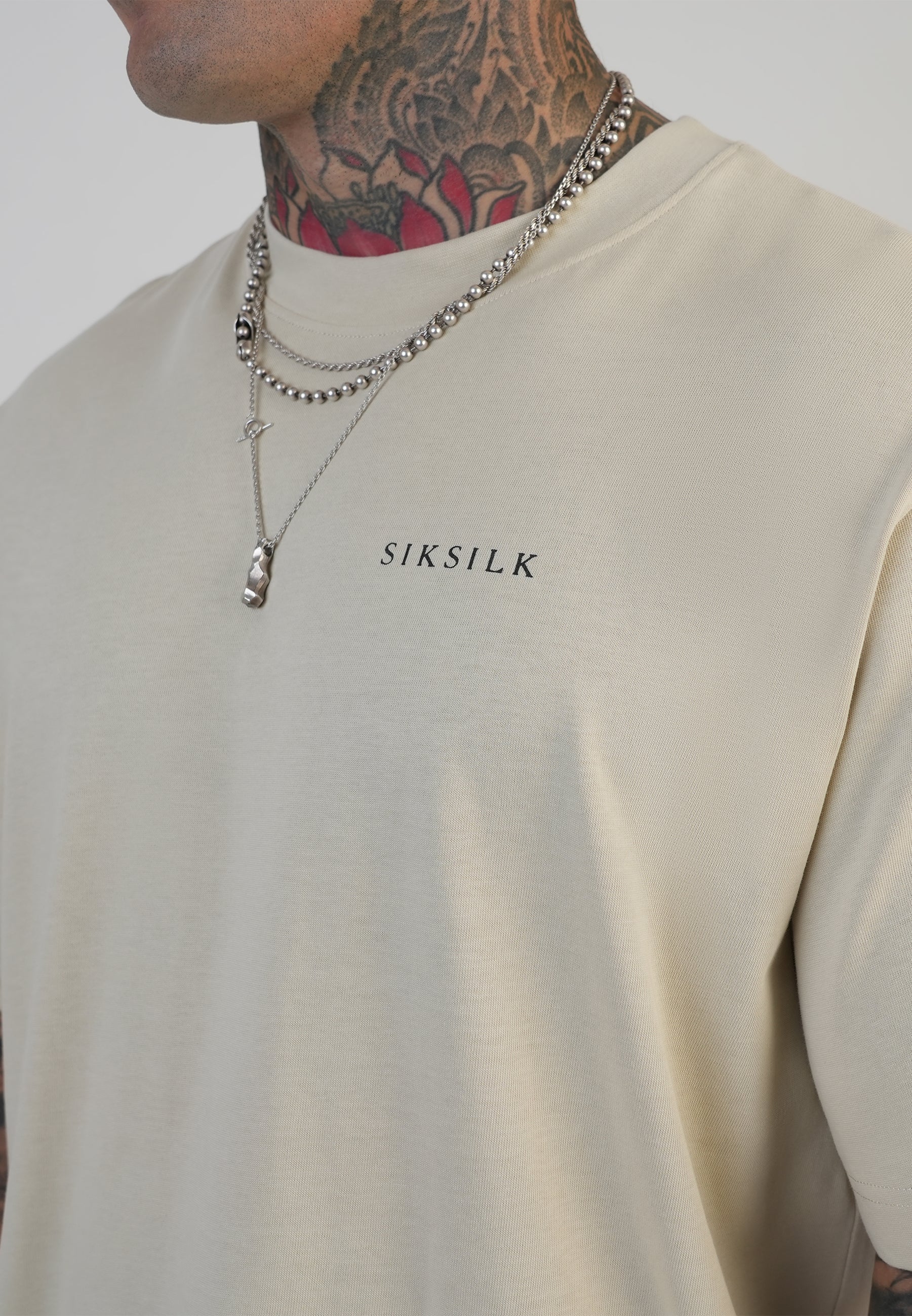 Maglietta grafica in ecru T-shirt SikSilk