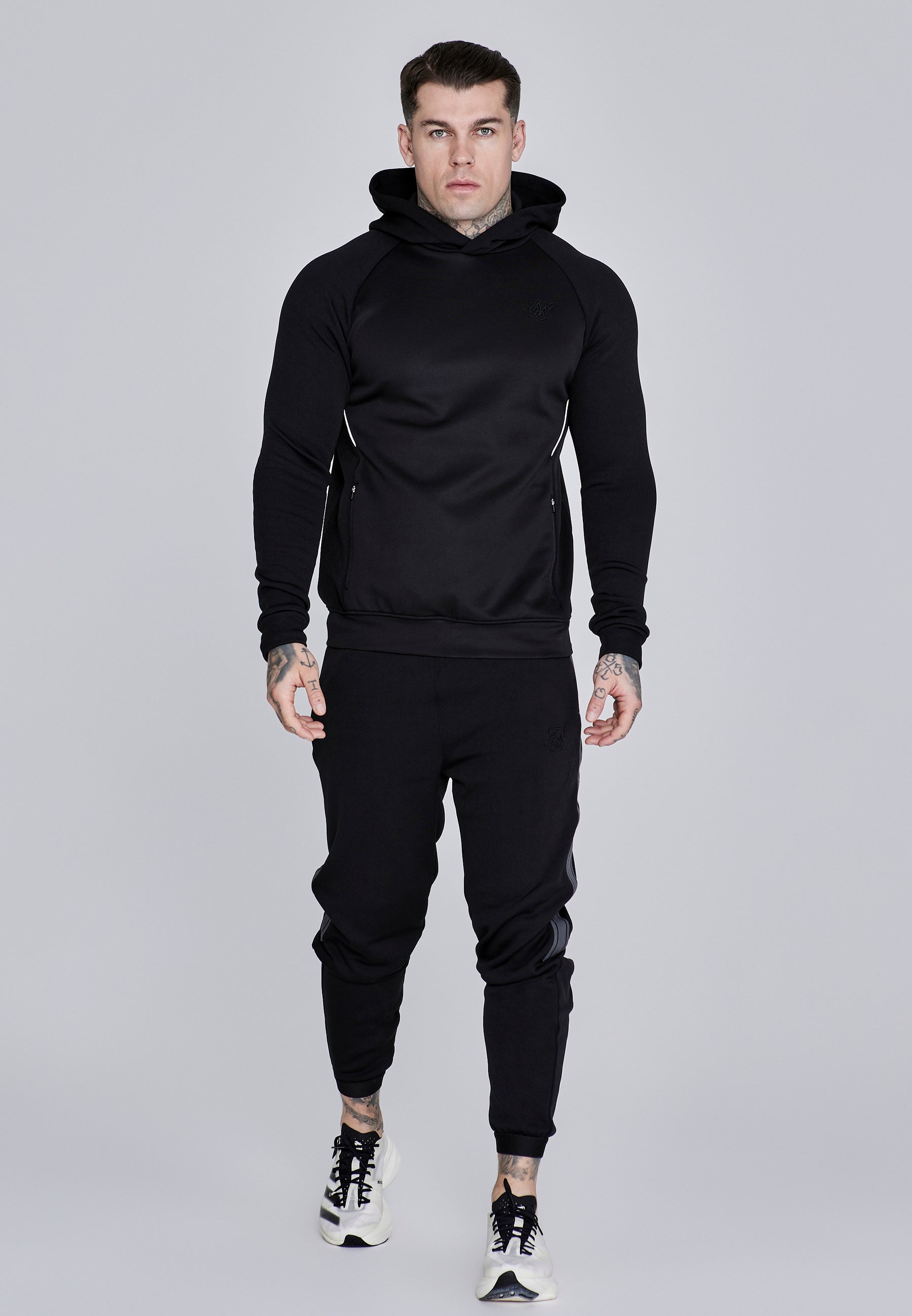 Joggers muscolosi in nero Pantaloni SikSilk