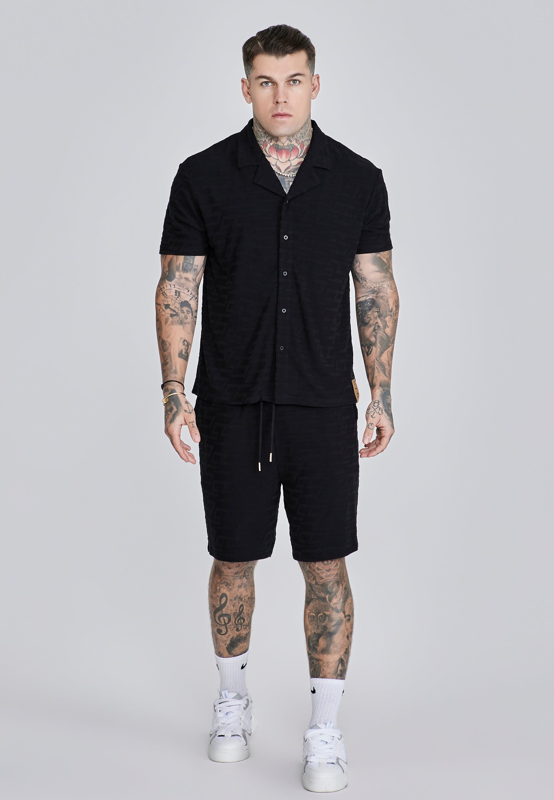 Camicia in spugna in nero Camicie SikSilk