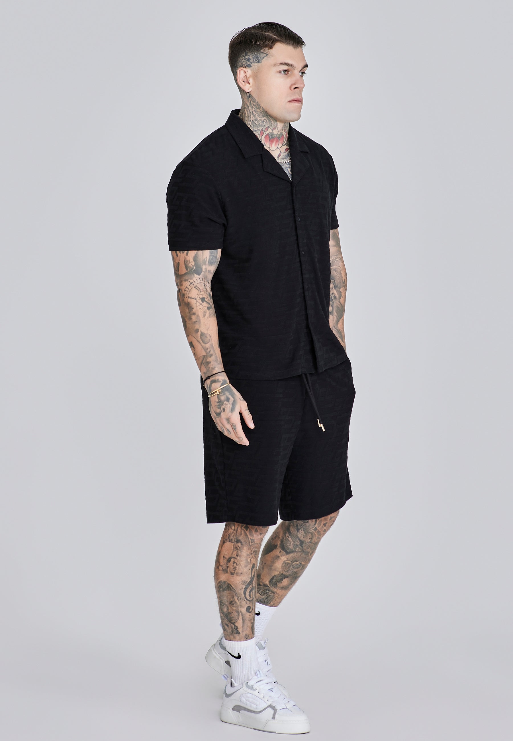 Camicia in spugna in nero Camicie SikSilk