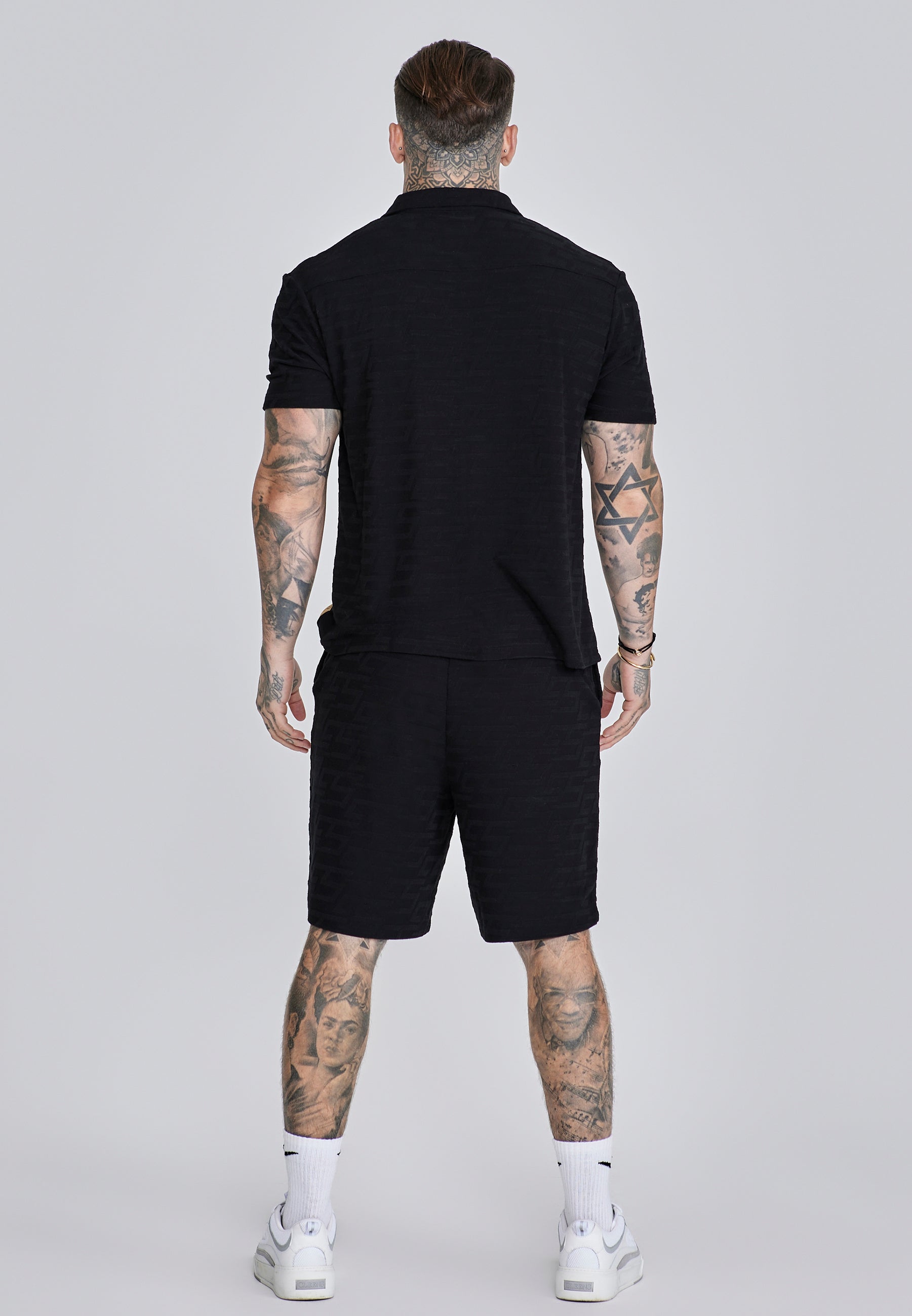 Pantaloncini in spugna in nero SikSilk