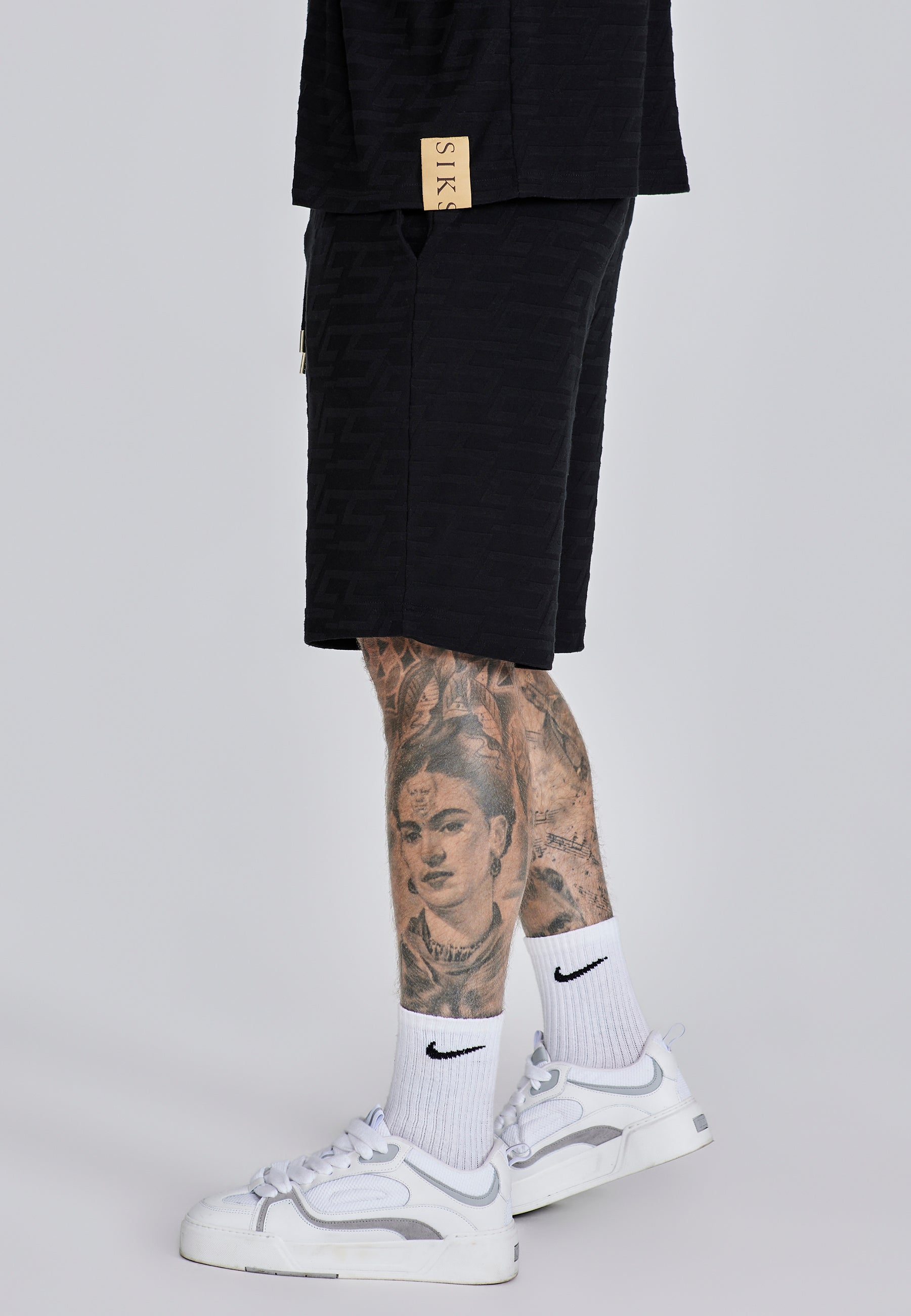 Pantaloncini in spugna in nero SikSilk