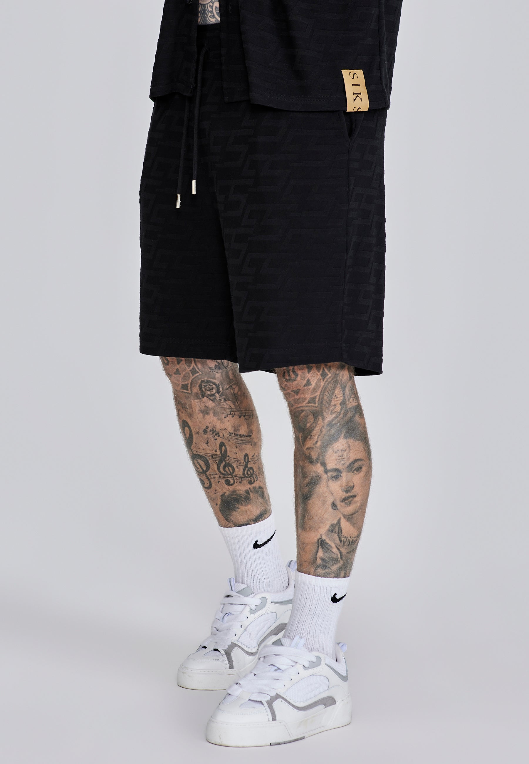 Pantaloncini in spugna in nero SikSilk