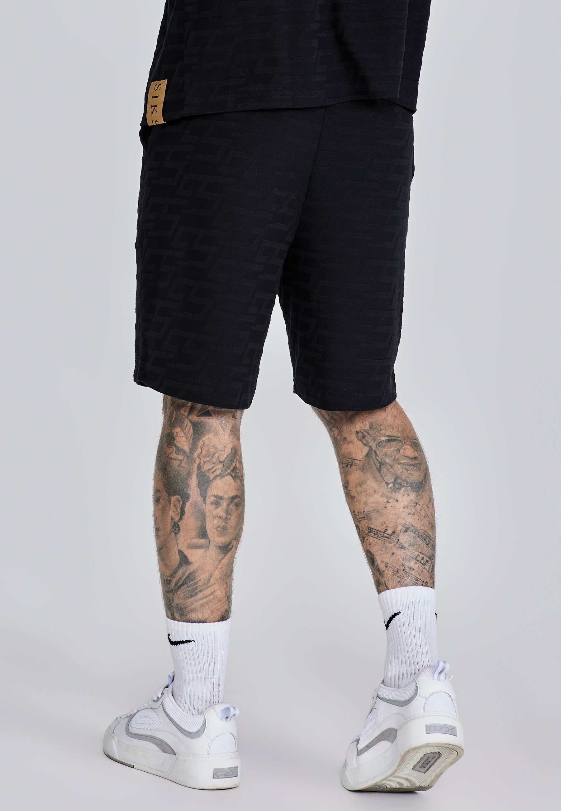 Pantaloncini in spugna in nero SikSilk