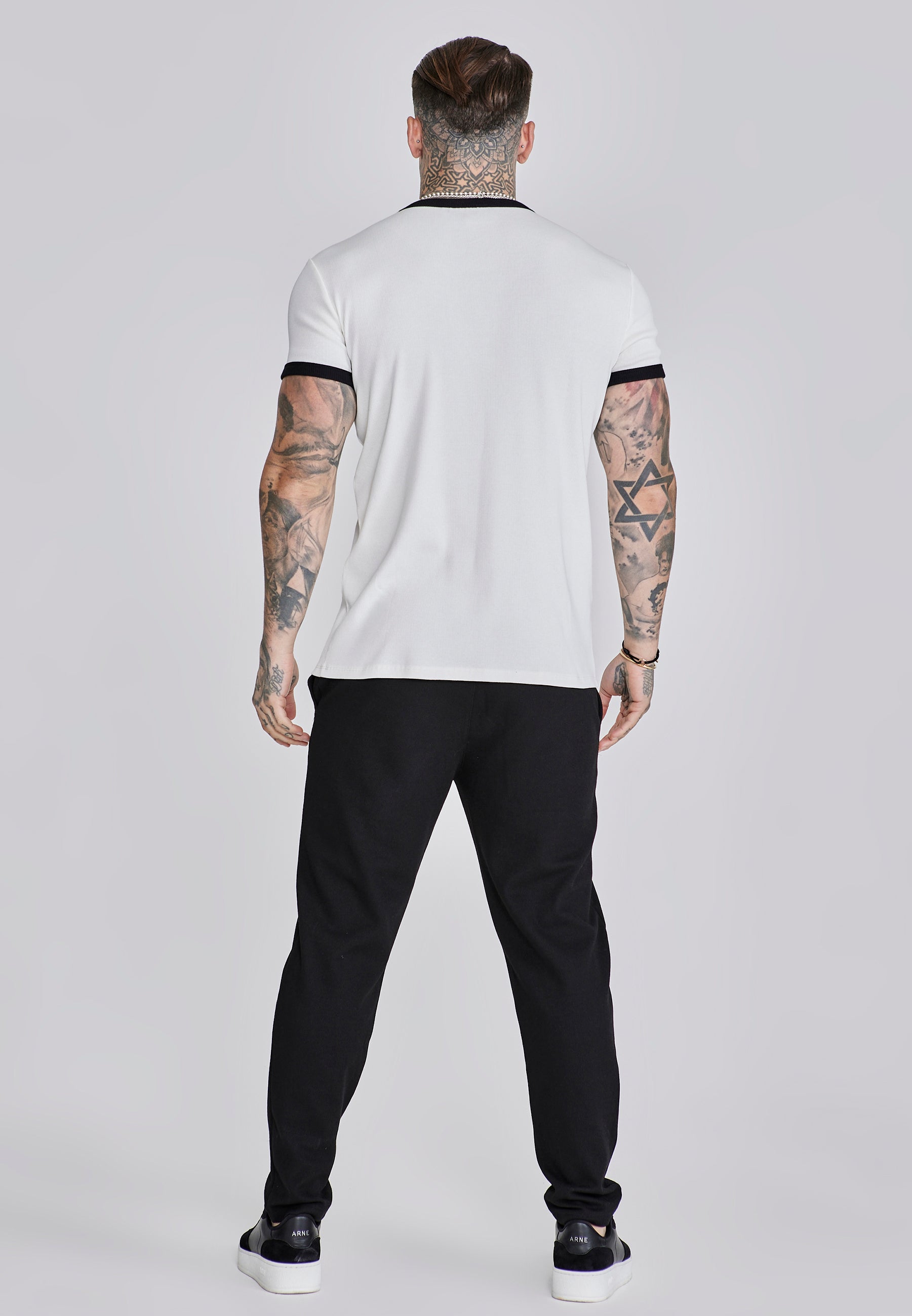 Maglietta a coste Ringer in ecru Magliette SikSilk