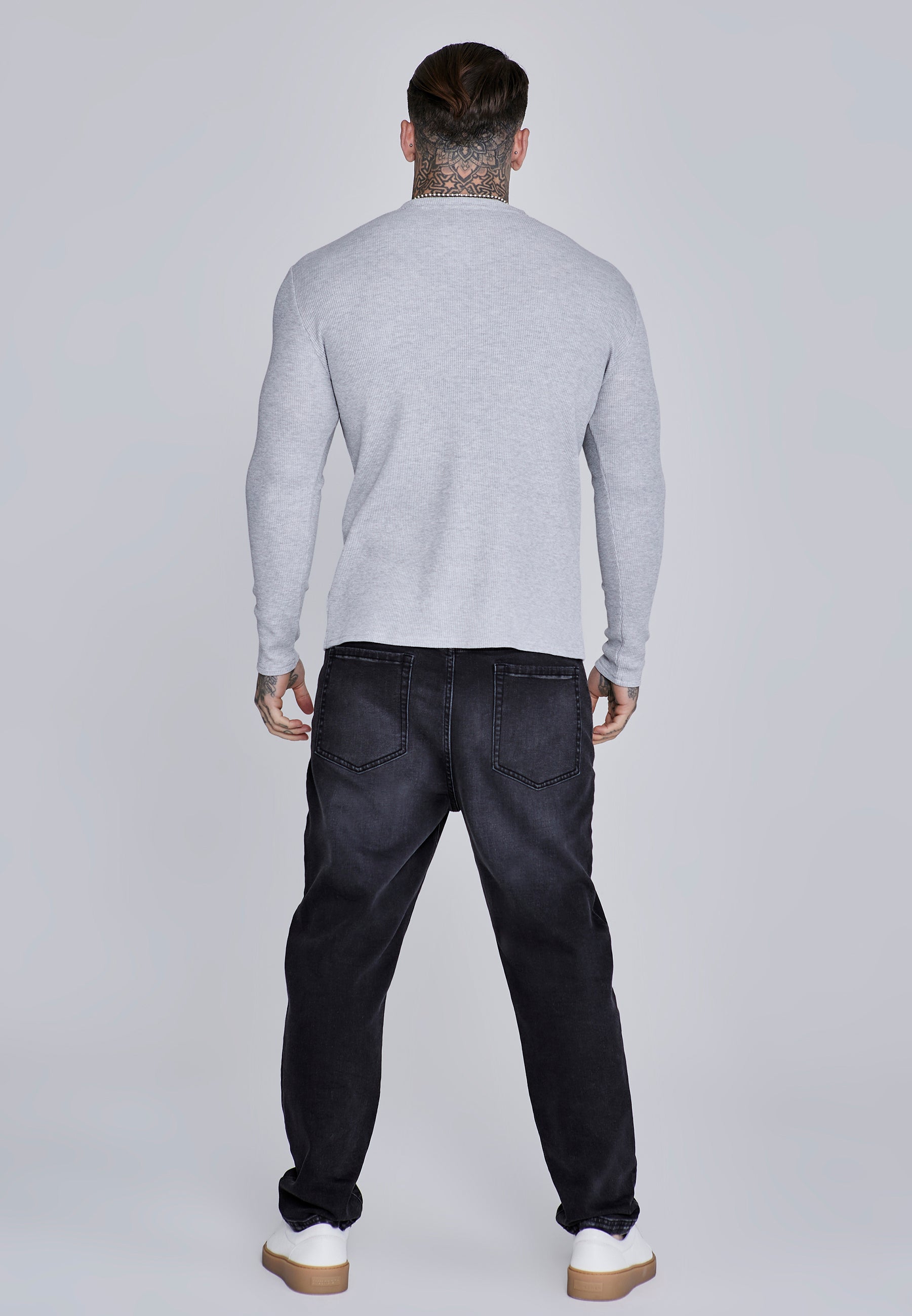 Maglietta Henley in marna grigia Magliette SikSilk