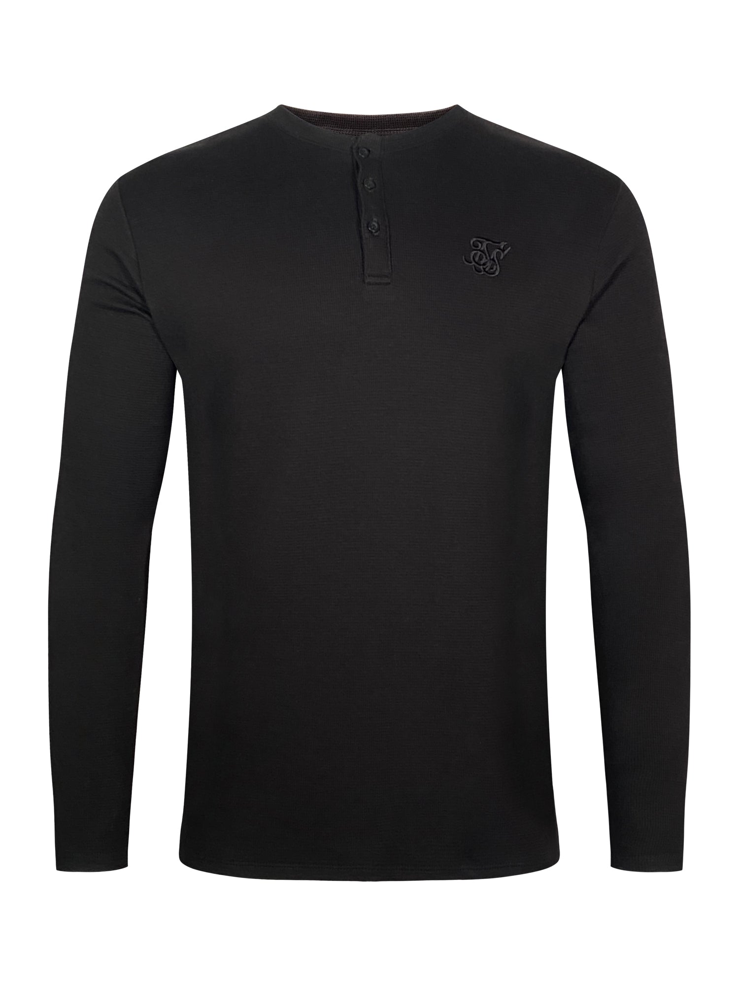 Maglietta Henley in nero Magliette SikSilk
