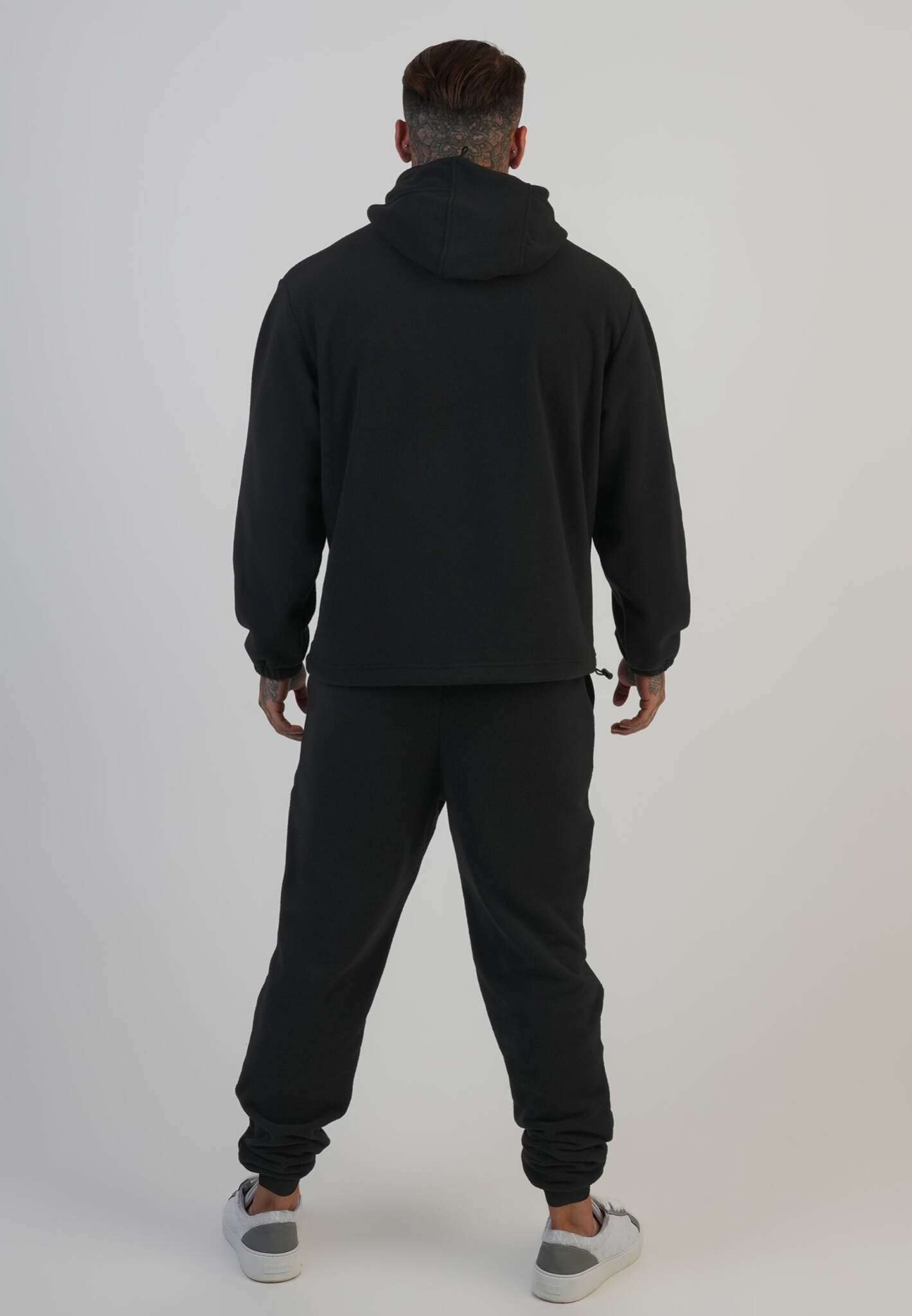 Polar Fleece Hoodie in nero Felpa con cappuccio SikSilk