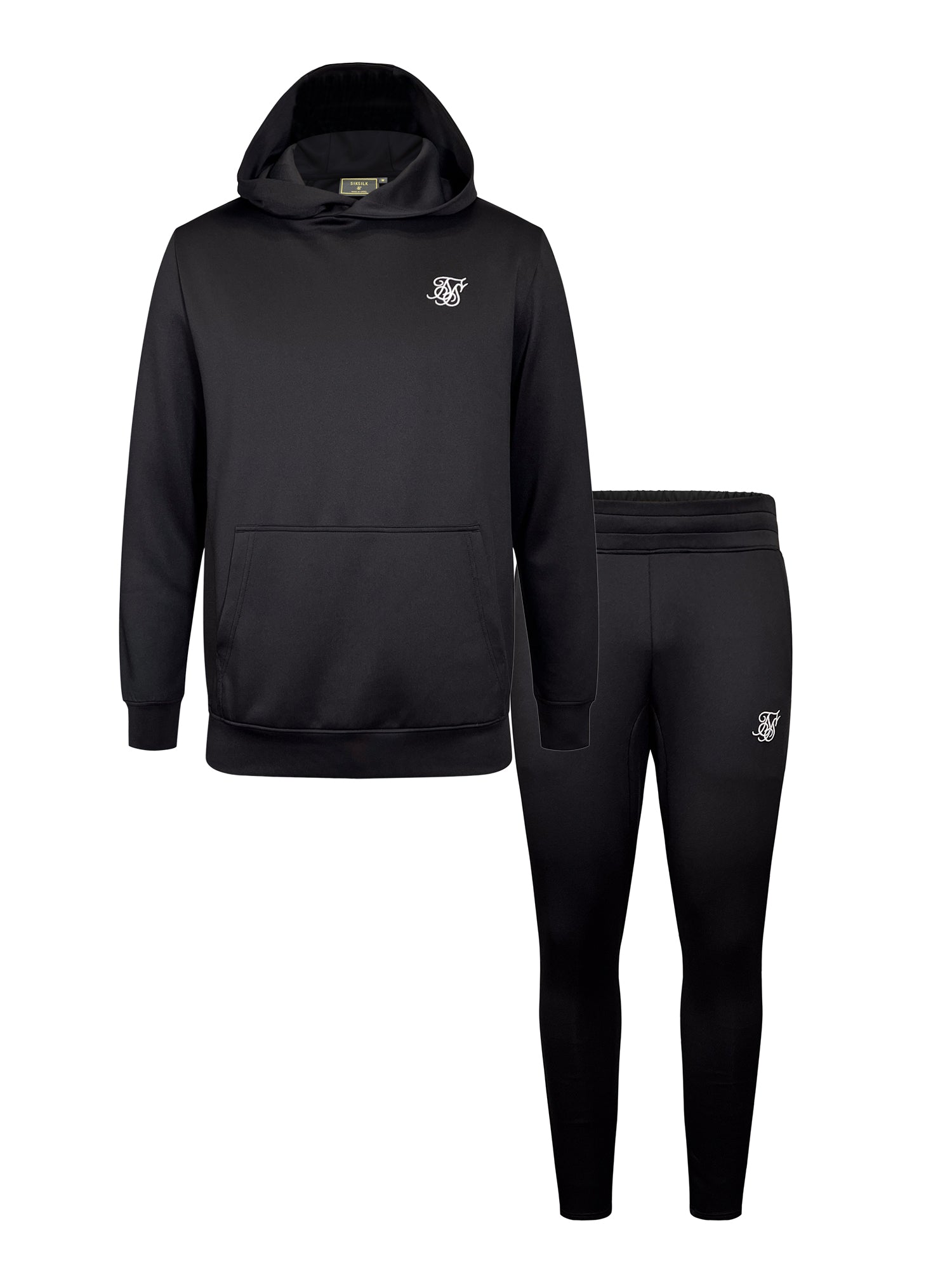 Set felpa con cappuccio e joggers in nero