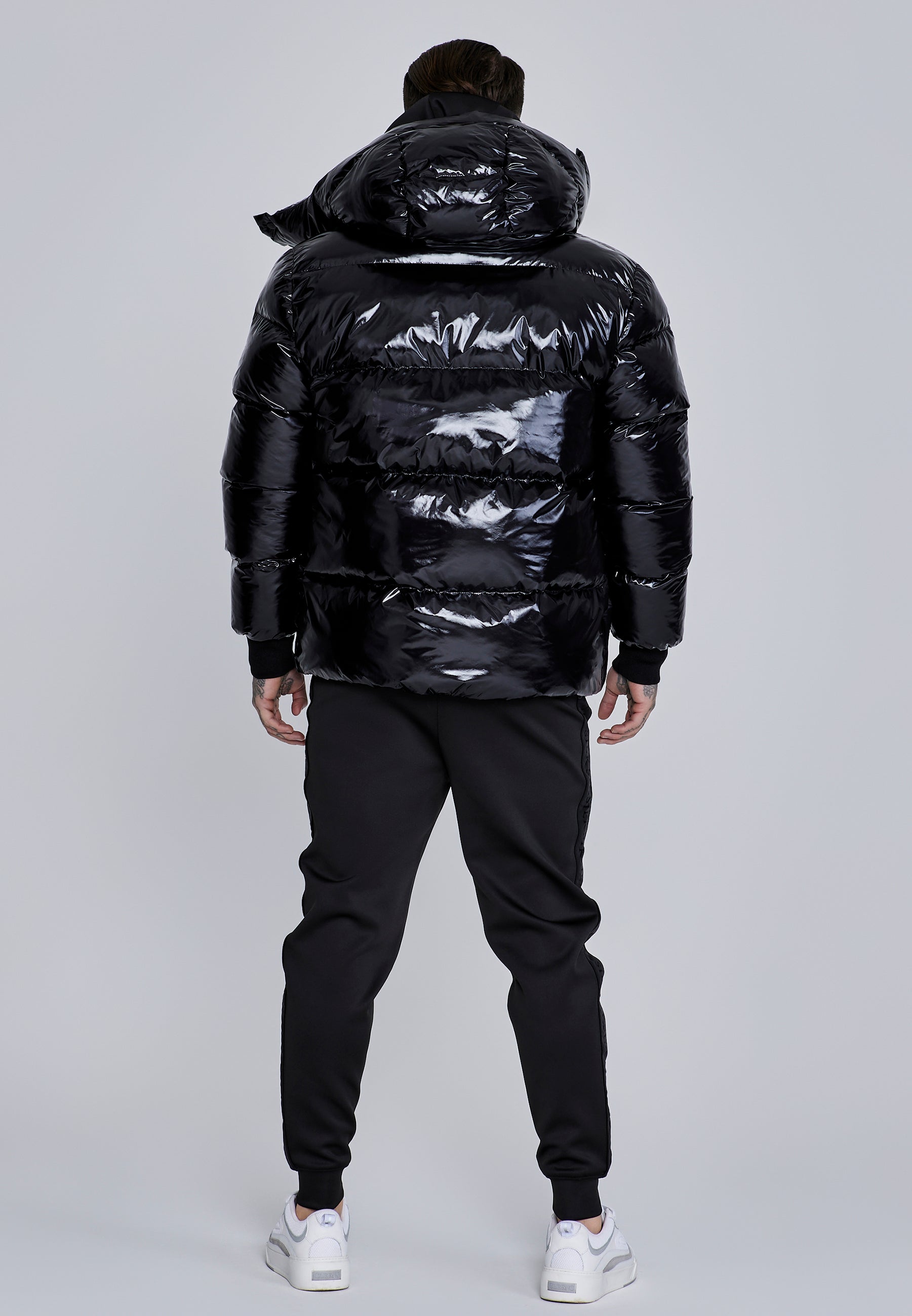 Giacca Puffer High Shine in Nero Giacche SikSilk