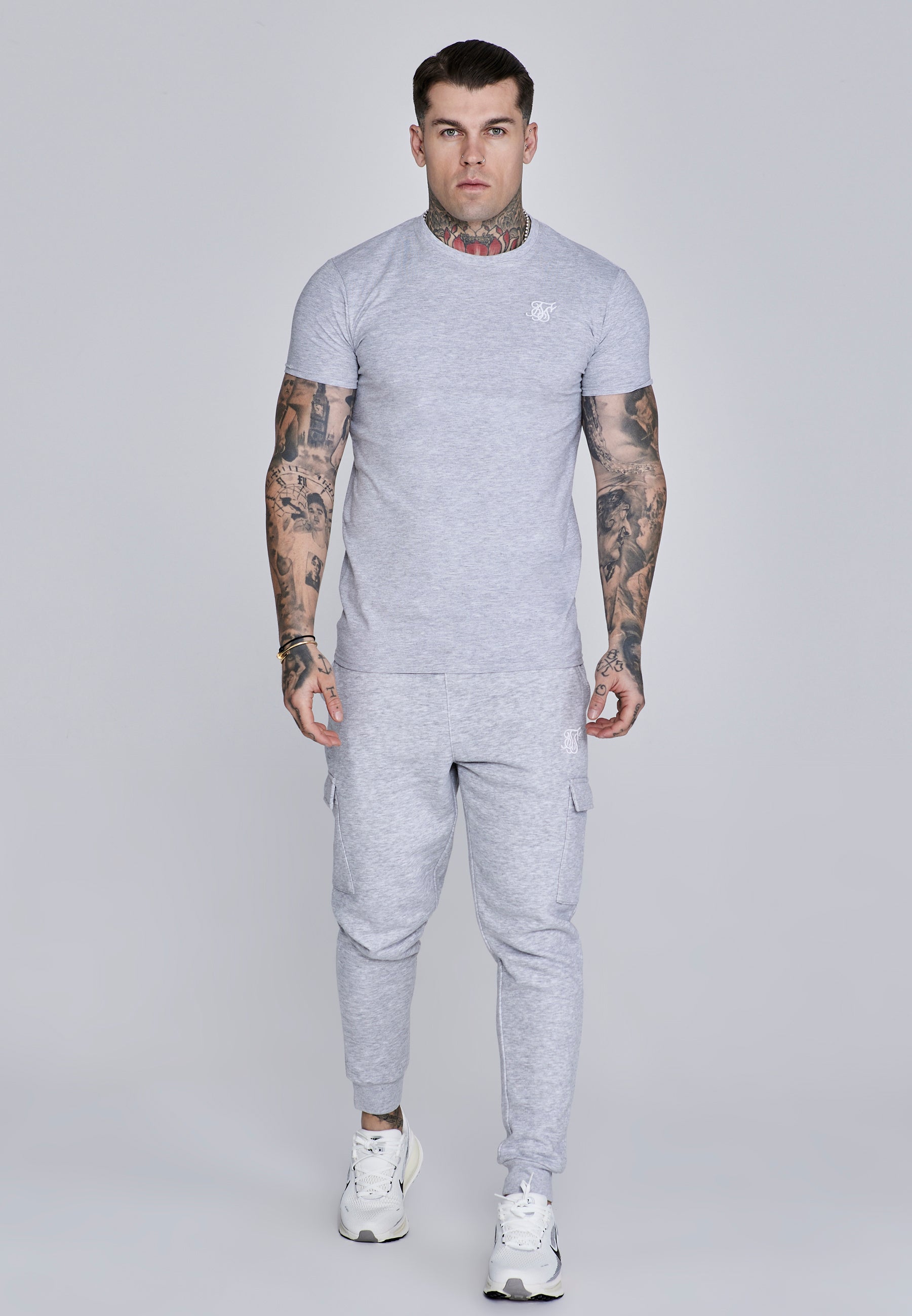 Joggers Cargo Essentials in Grigio Marl Pantaloni SikSilk