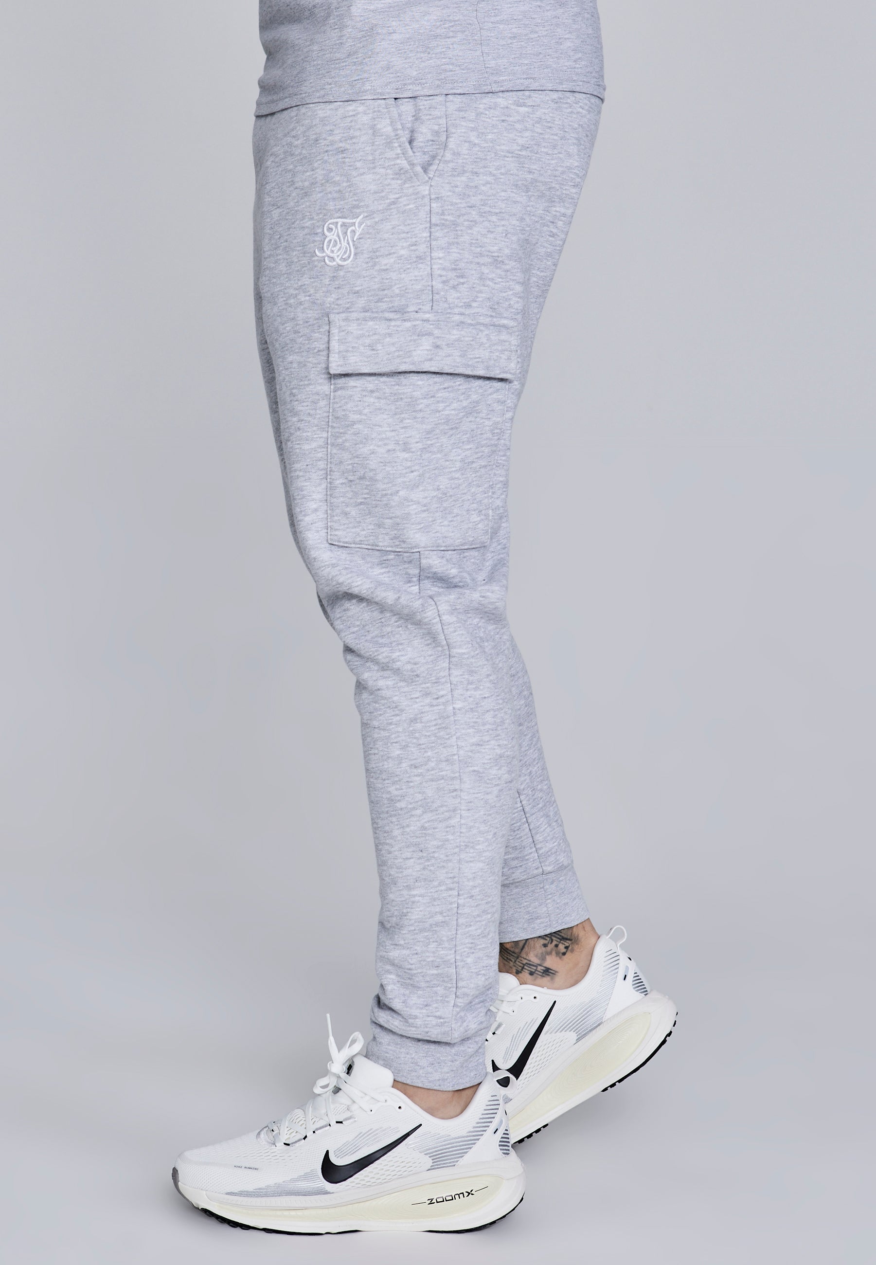 Joggers Cargo Essentials in Grigio Marl Pantaloni SikSilk