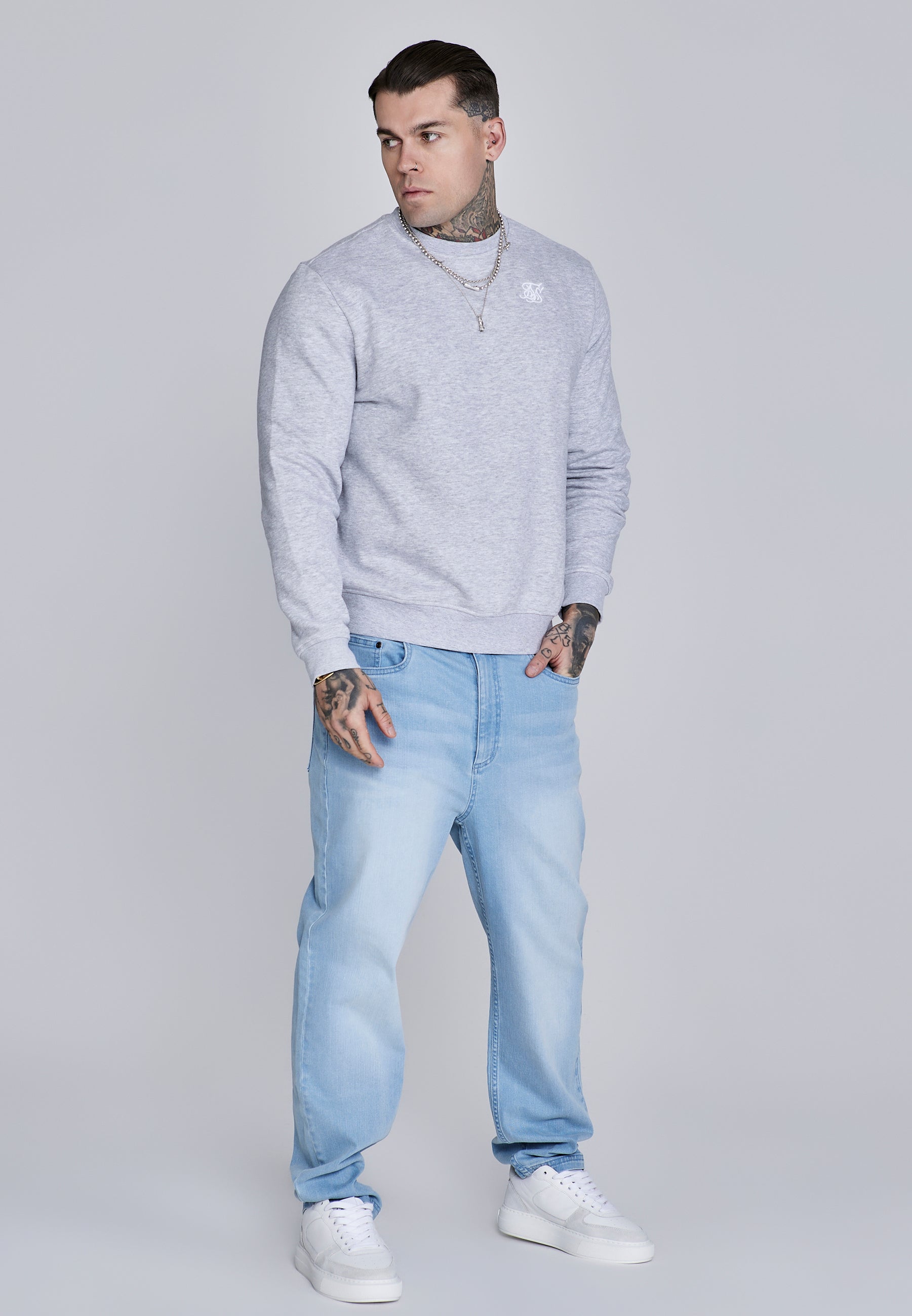 Maglione essenziale in marna grigia Felpe SikSilk