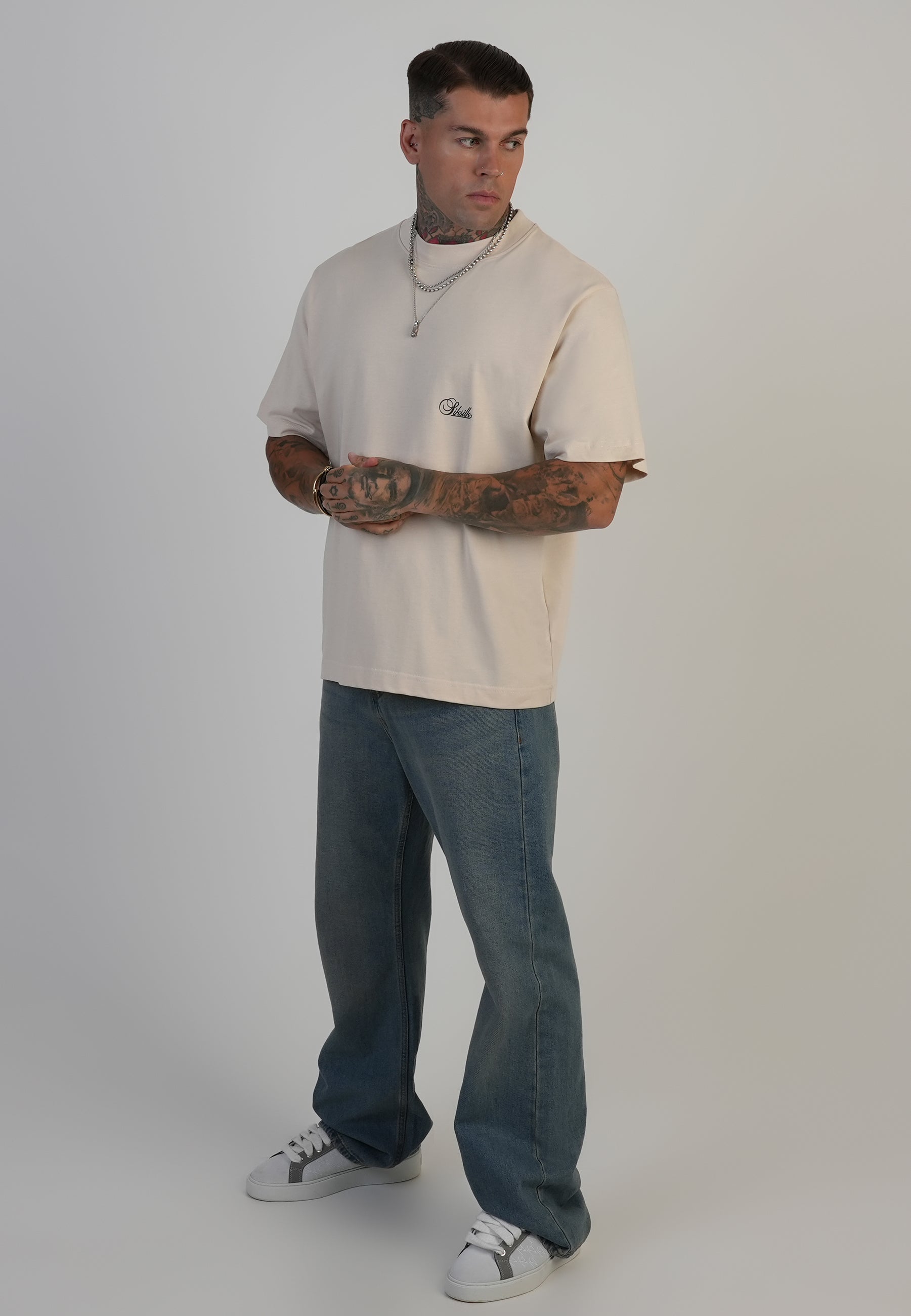 Maglietta oversize in ecru T-shirt SikSilk