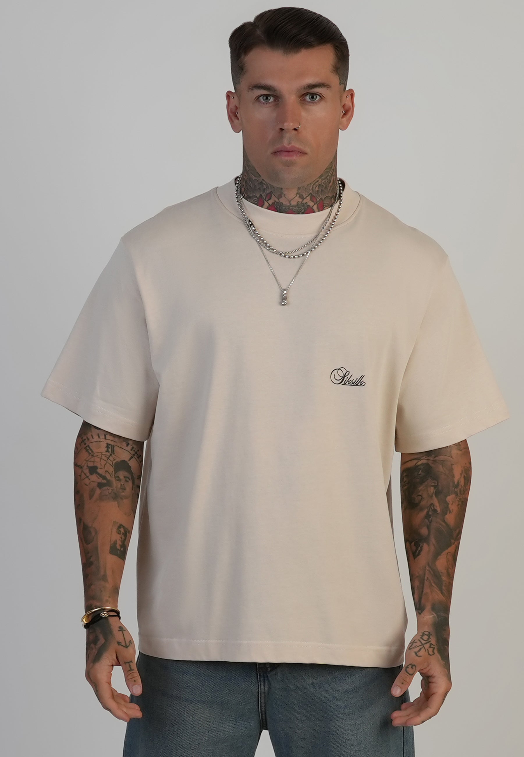 Maglietta oversize in ecru T-shirt SikSilk