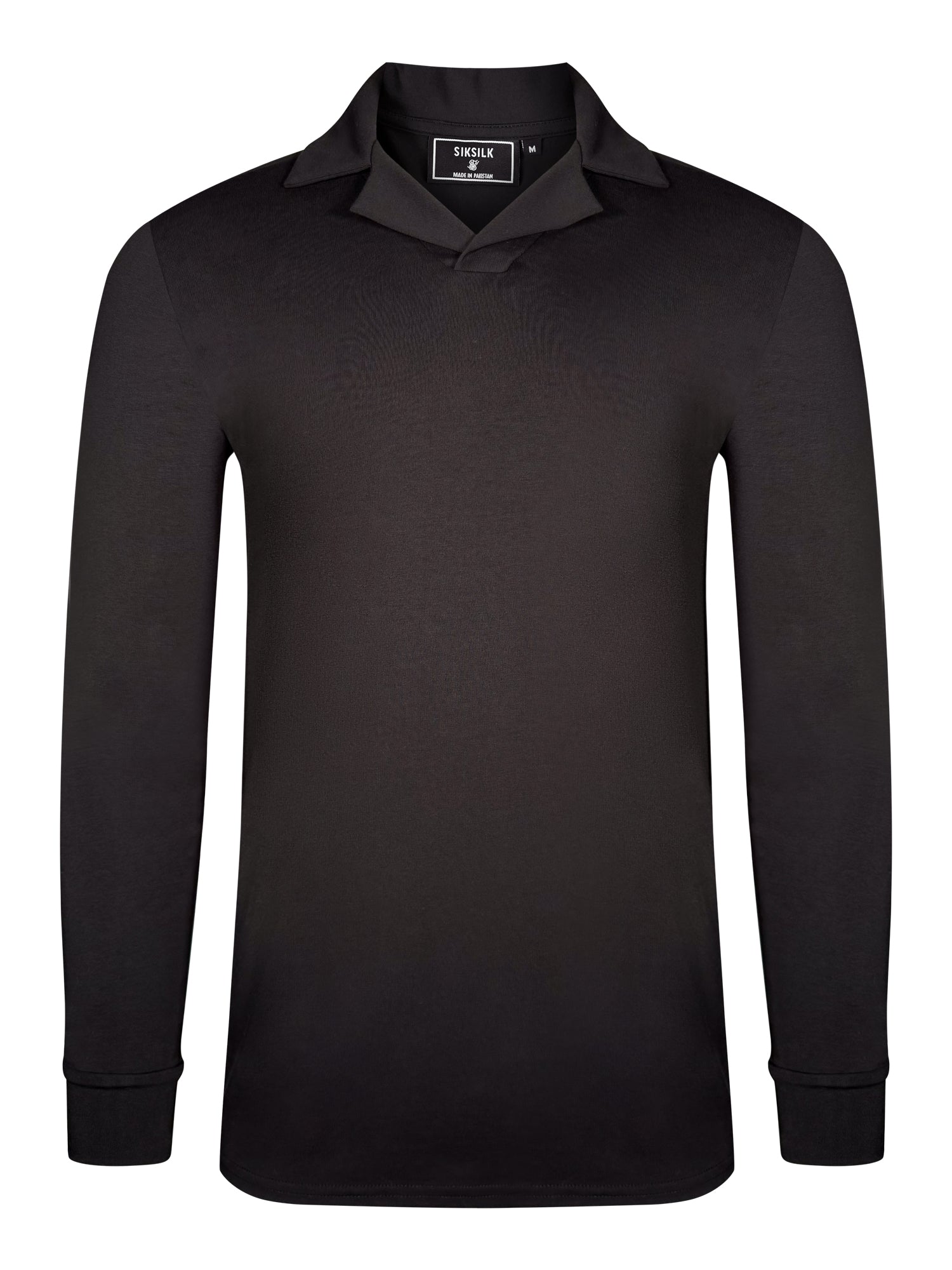 Polo Revere a maniche lunghe in nero Magliette SikSilk