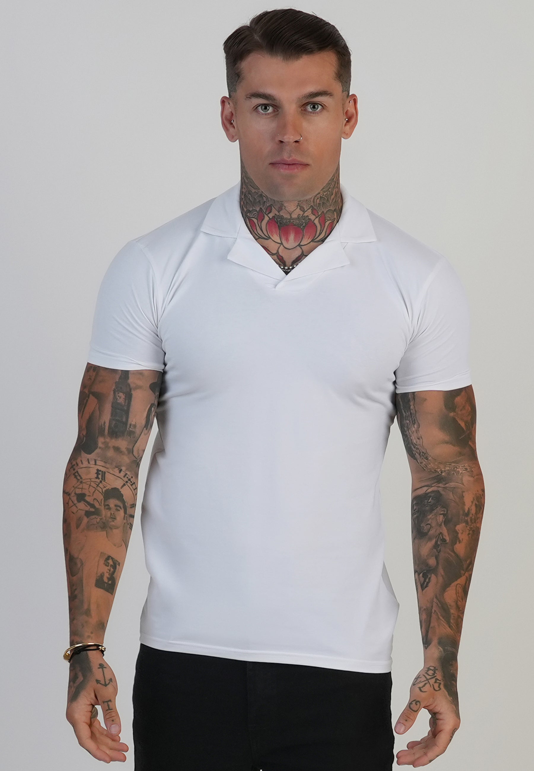 Polo Revere in Bianco Magliette SikSilk