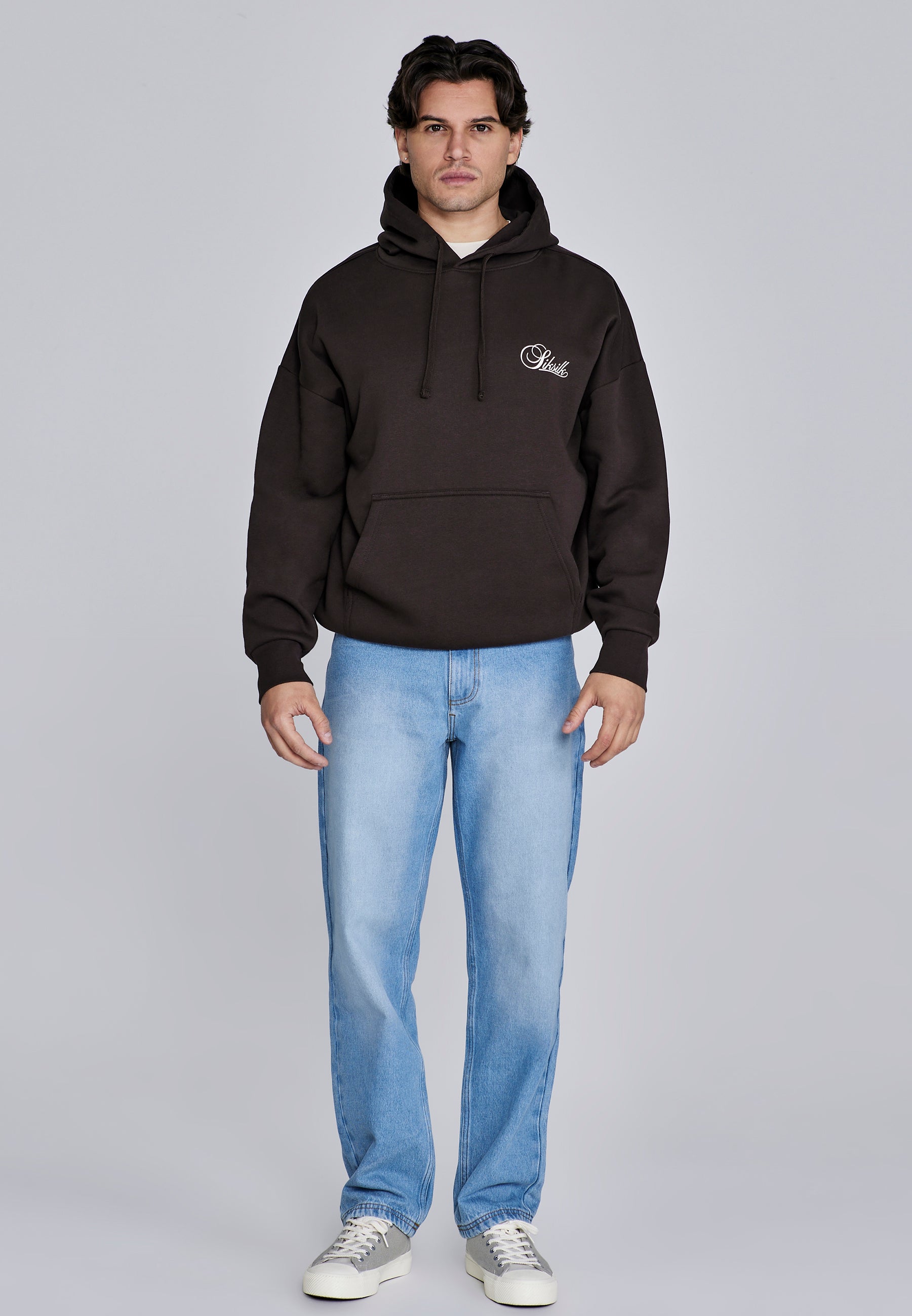 Felpa con cappuccio Essentials in Marrone Felpa con cappuccio SikSilk