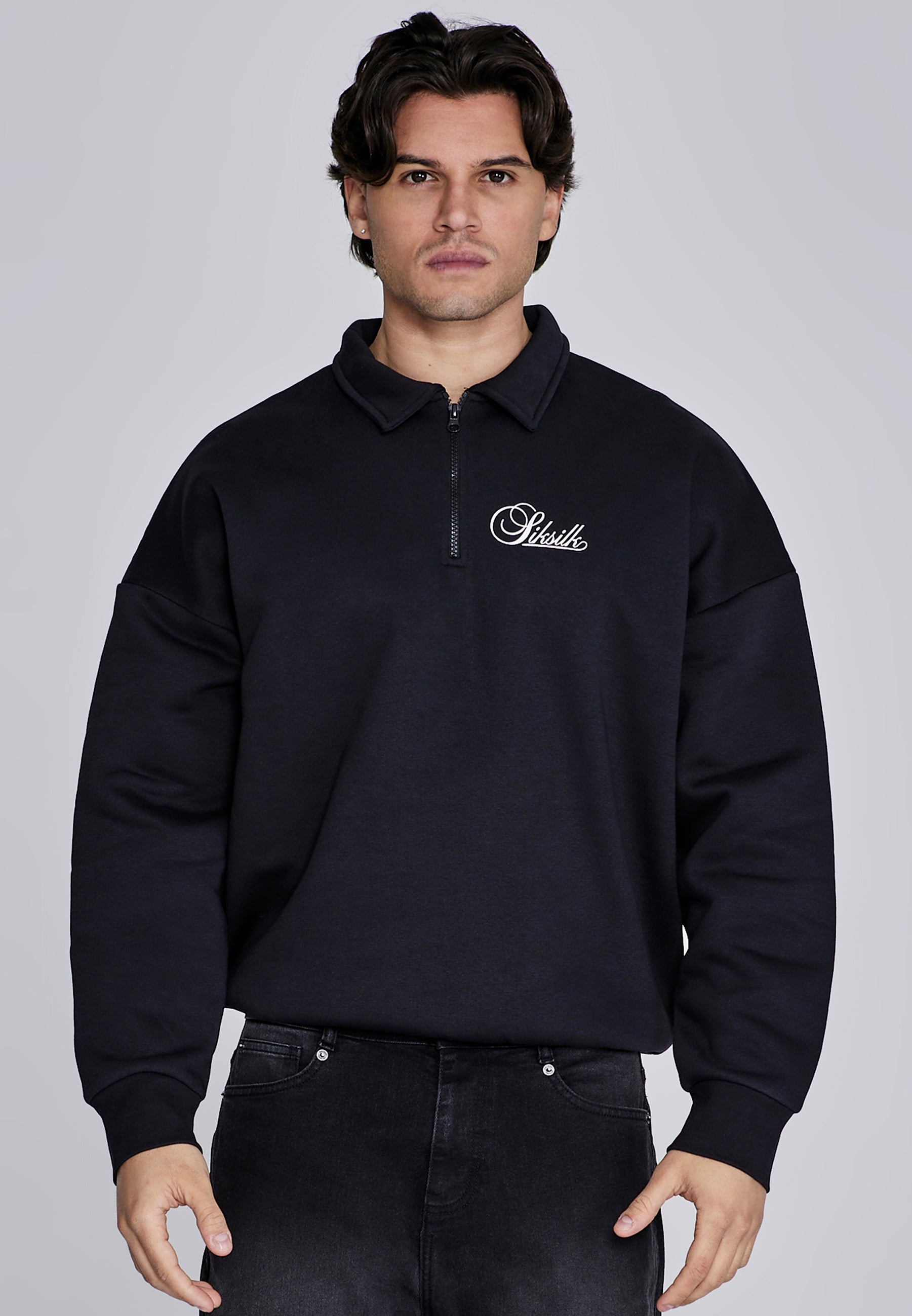 Maglione polo Essentials in nero Felpe SikSilk