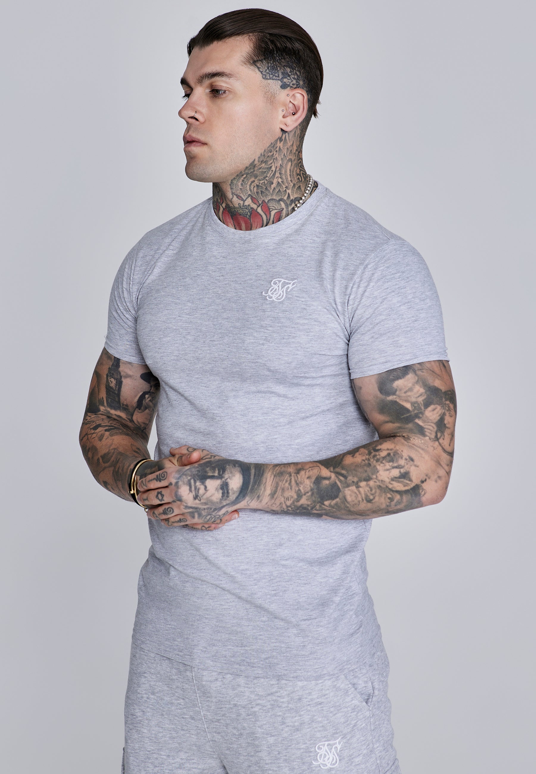 Maglietta Essentials in grigio marna Magliette SikSilk