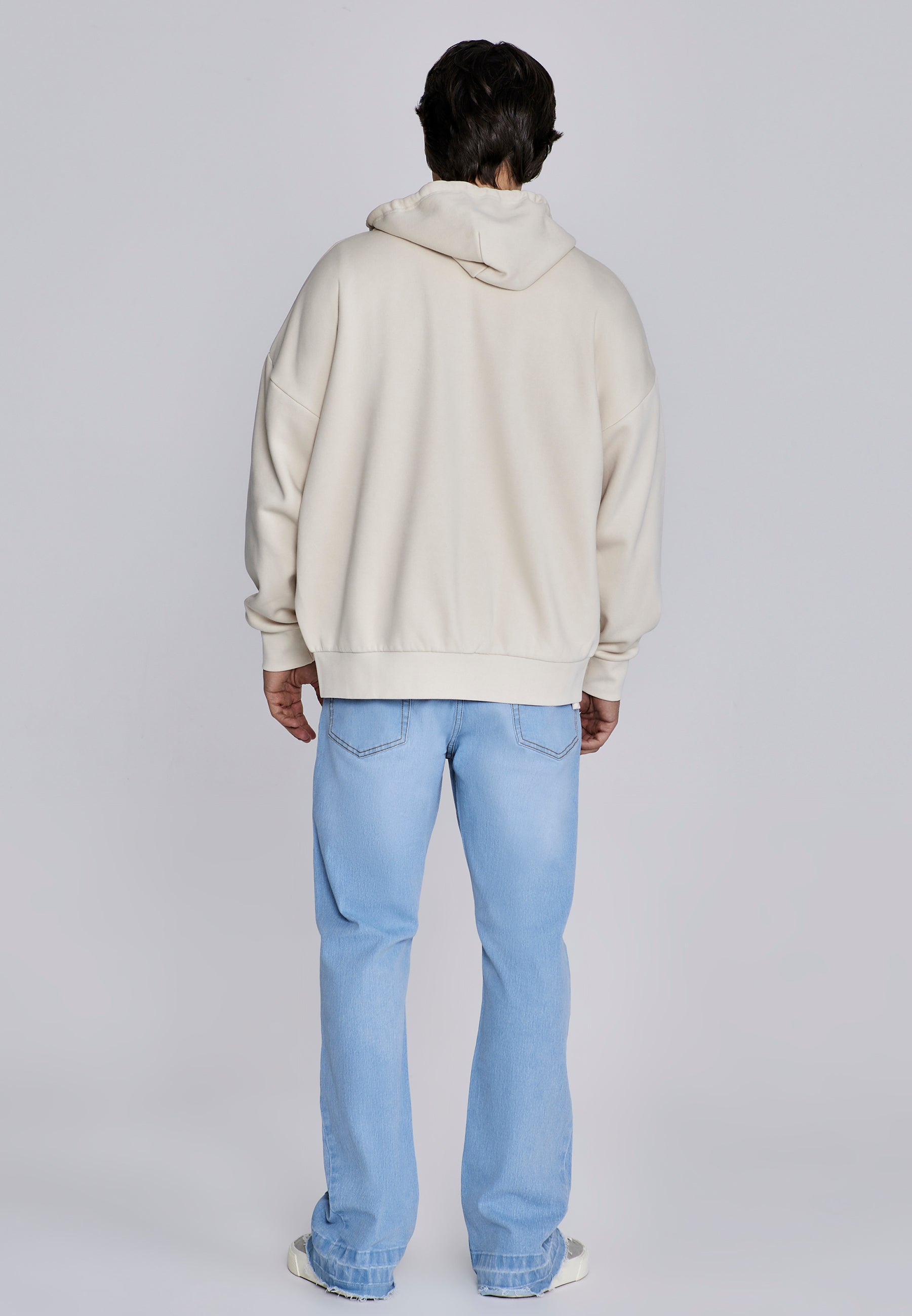 Essentials Felpa con cappuccio e zip intera in ecru Felpe SikSilk