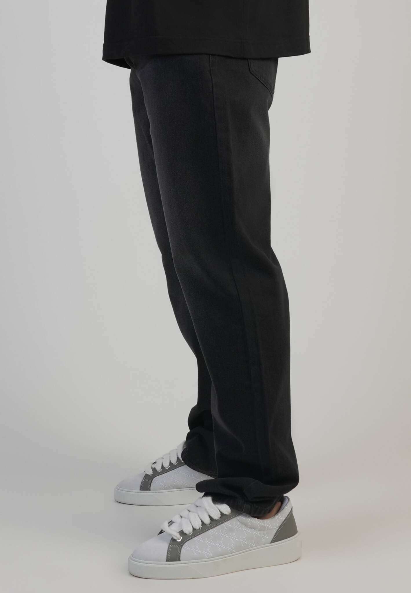 Jeans straight fit in jeans neri lavati SikSilk