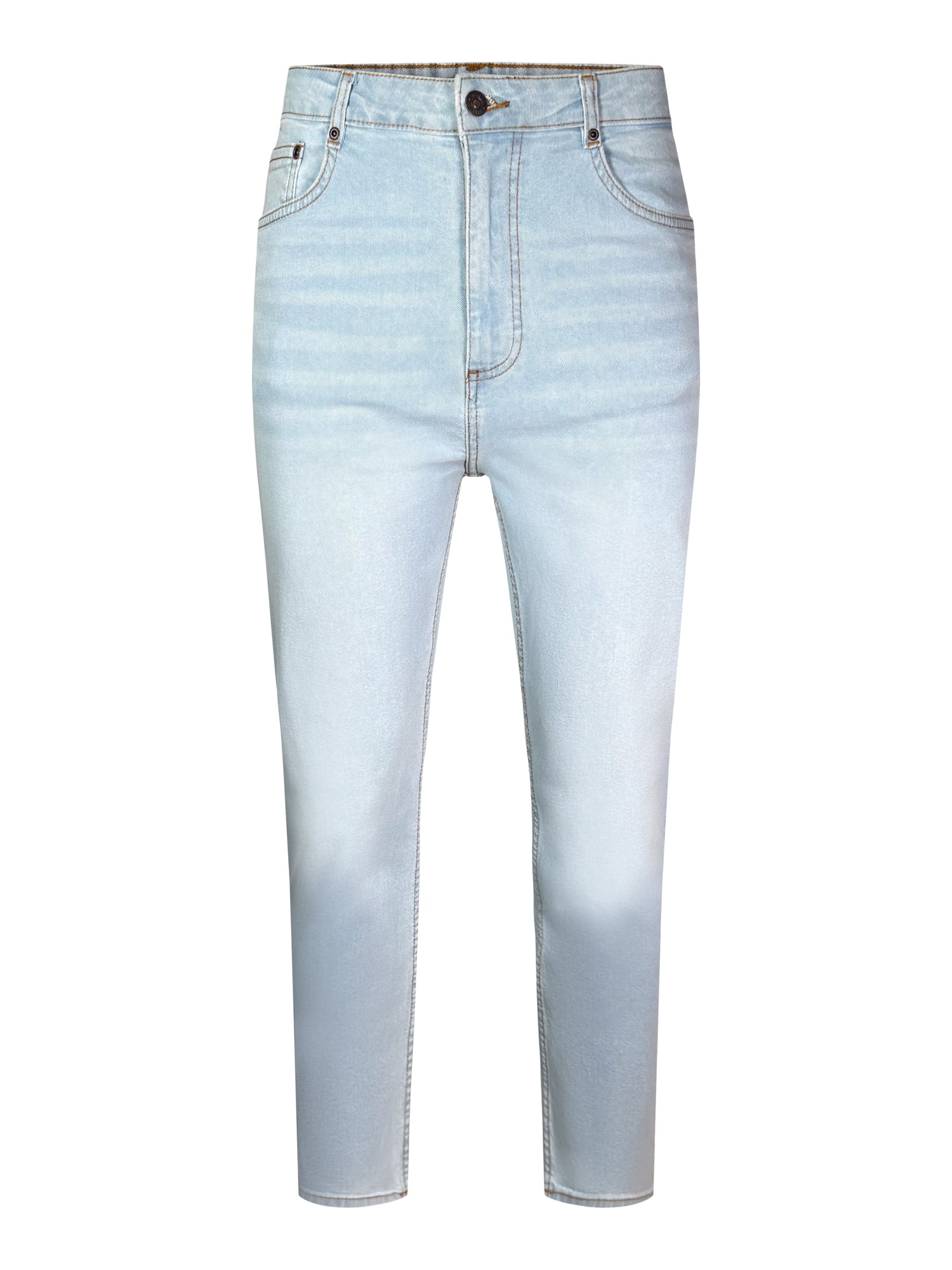 Jeans Tapered di colore blu chiaro slavato