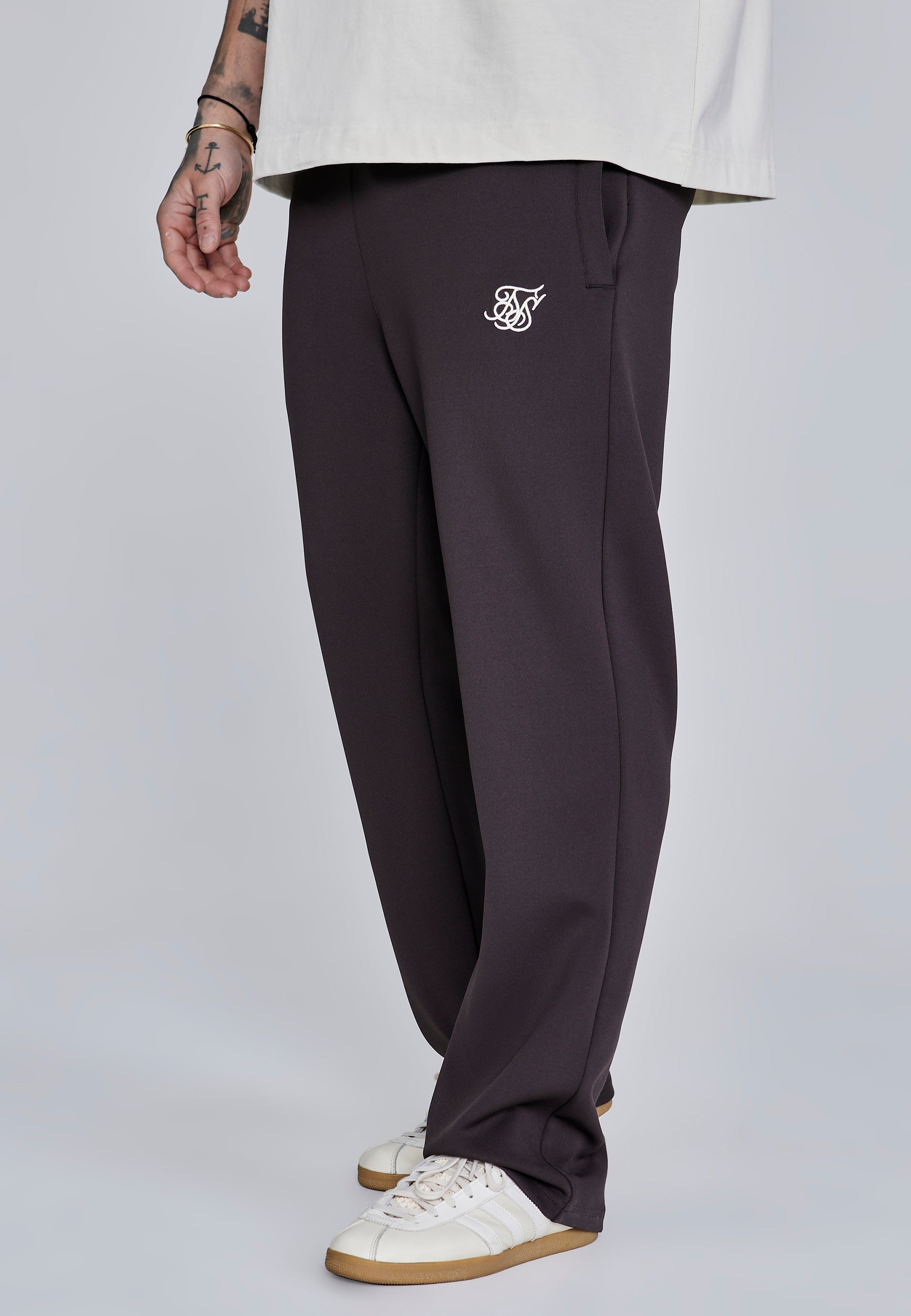 Pantaloni da corsa Essentials in poliestere in marrone Pantaloni SikSilk