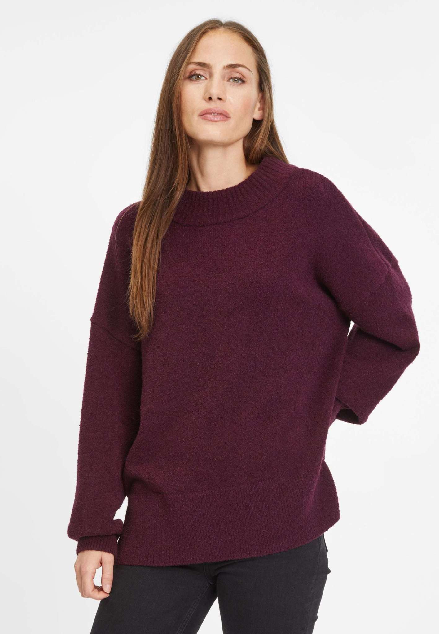 Maglione in maglia bouclé Barlt in vino d'uva Maglioni Tamaris   