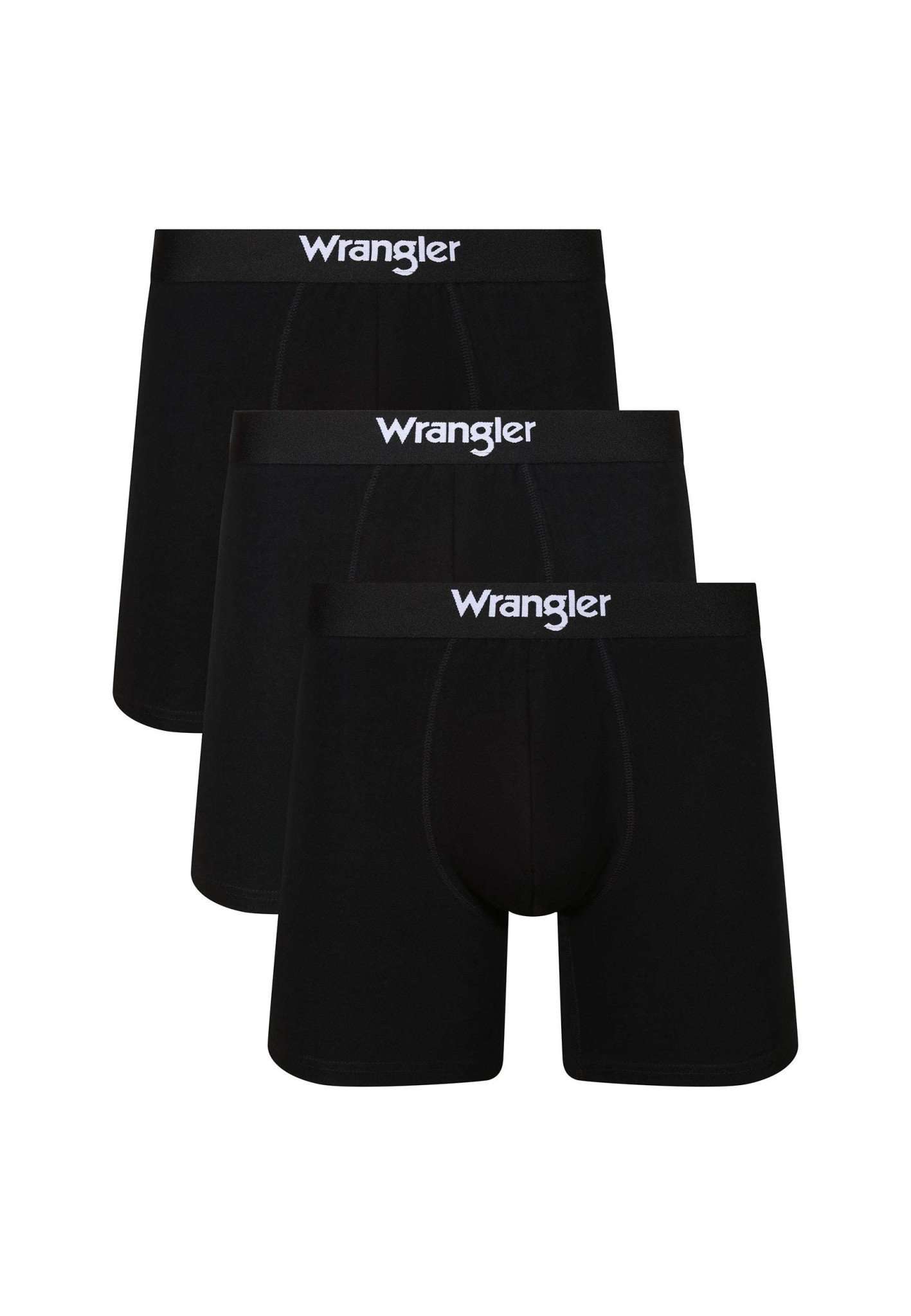 3 confezioni di pantaloncini medi Wilkins in nero Intimo Wrangler   