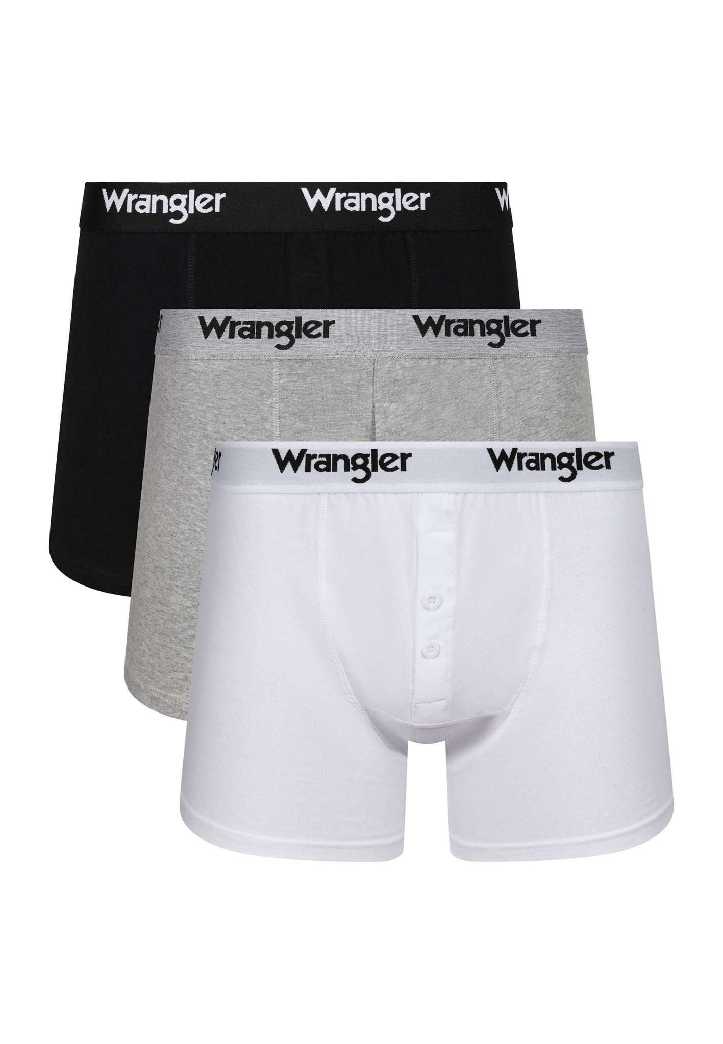 3 confezioni di pantaloni con chiusura a bottone Tait in nero Intimo Wrangler   