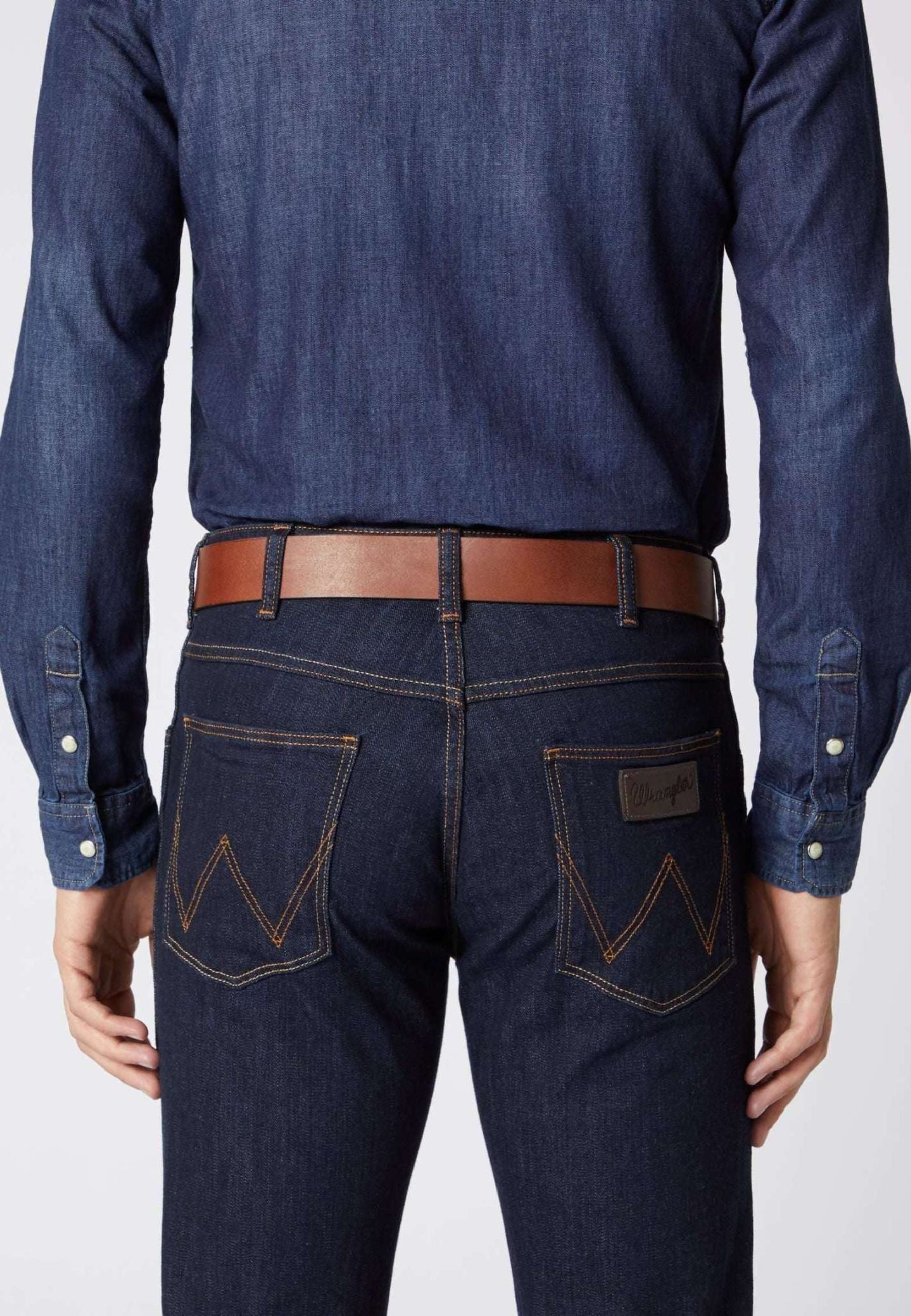 Cintura con passante in metallo in Cognac Cintura Wrangler