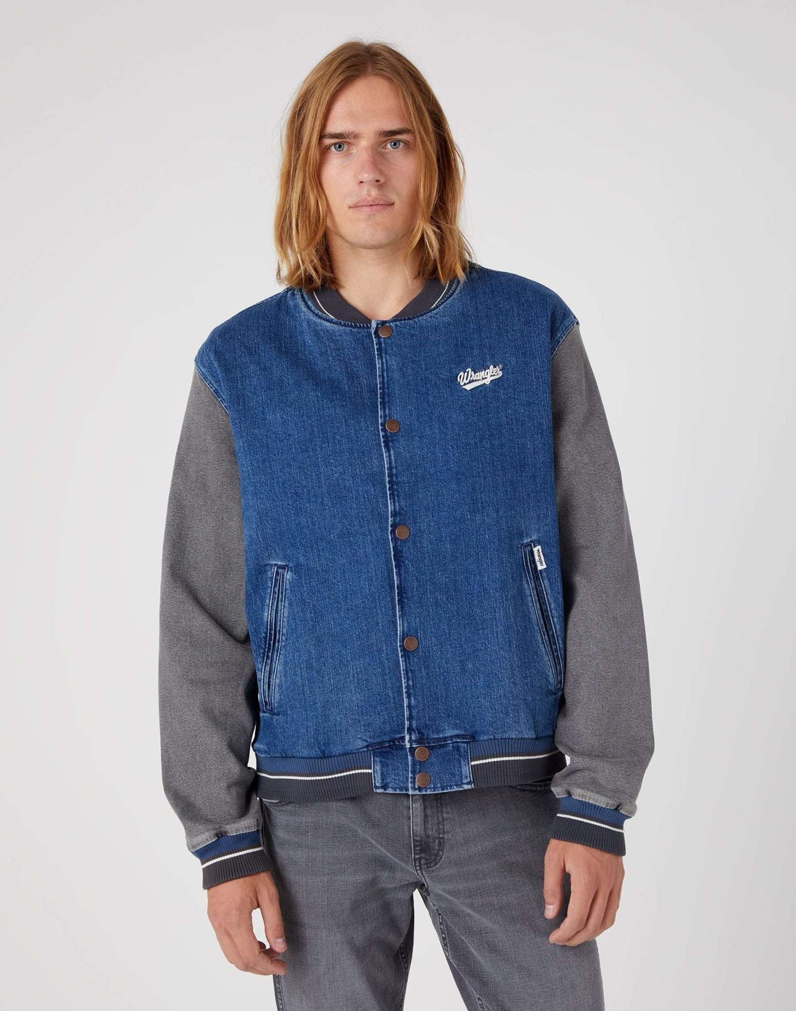 Giacca da baseball in Easy Indigo Giacche Wrangler   