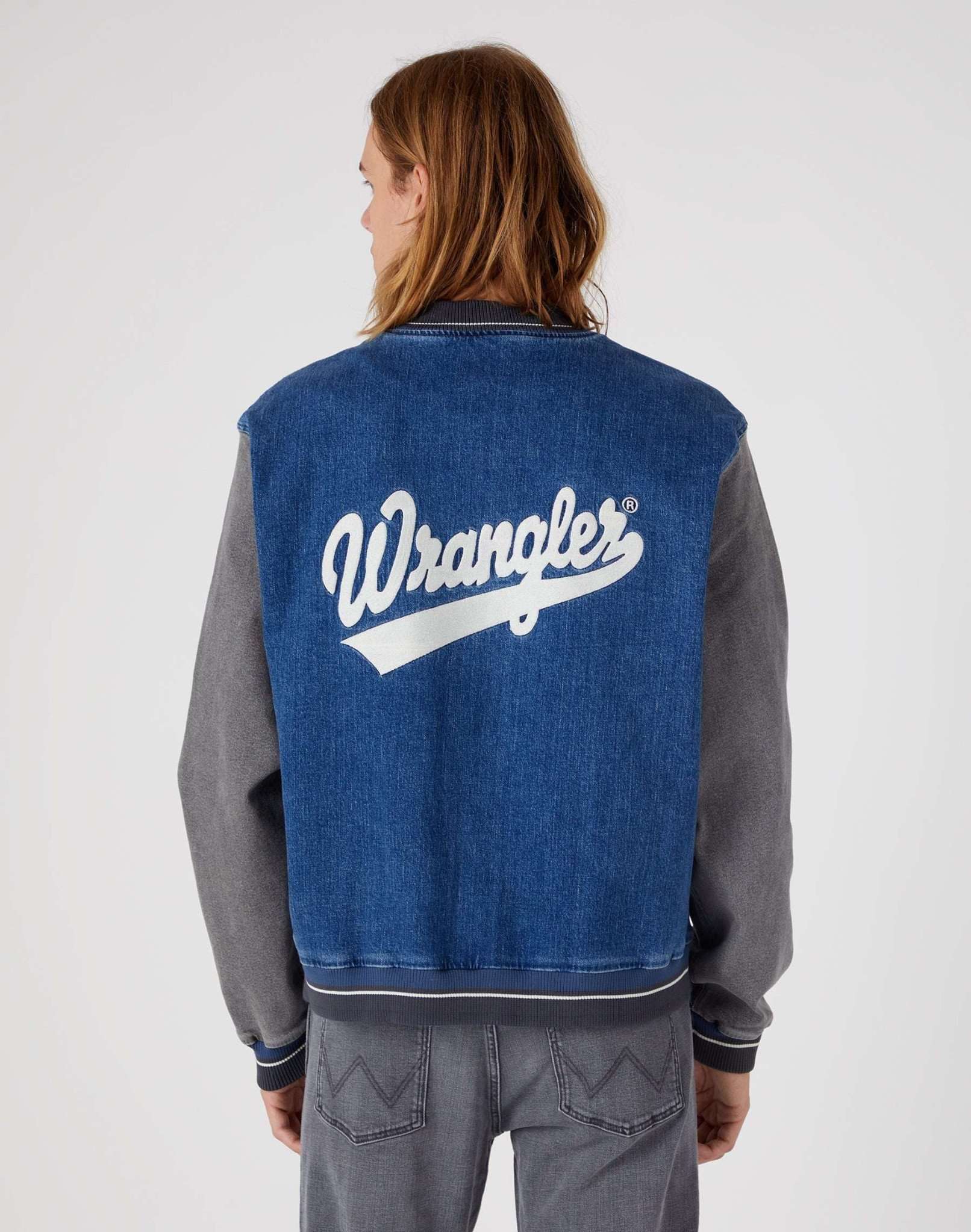 Giacca da baseball in Easy Indigo Giacche Wrangler   