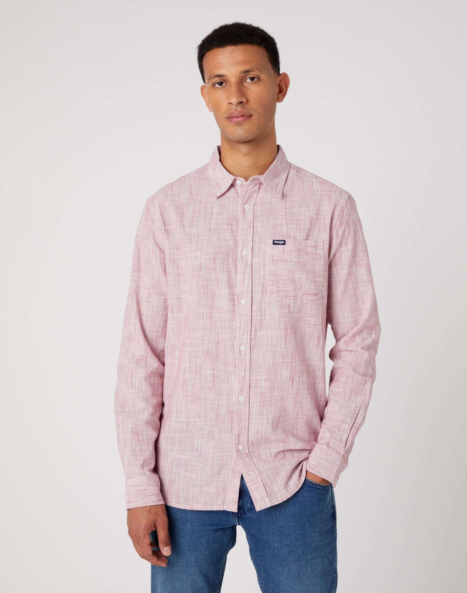 Camicia monotasche in rosso Camicie Wrangler   