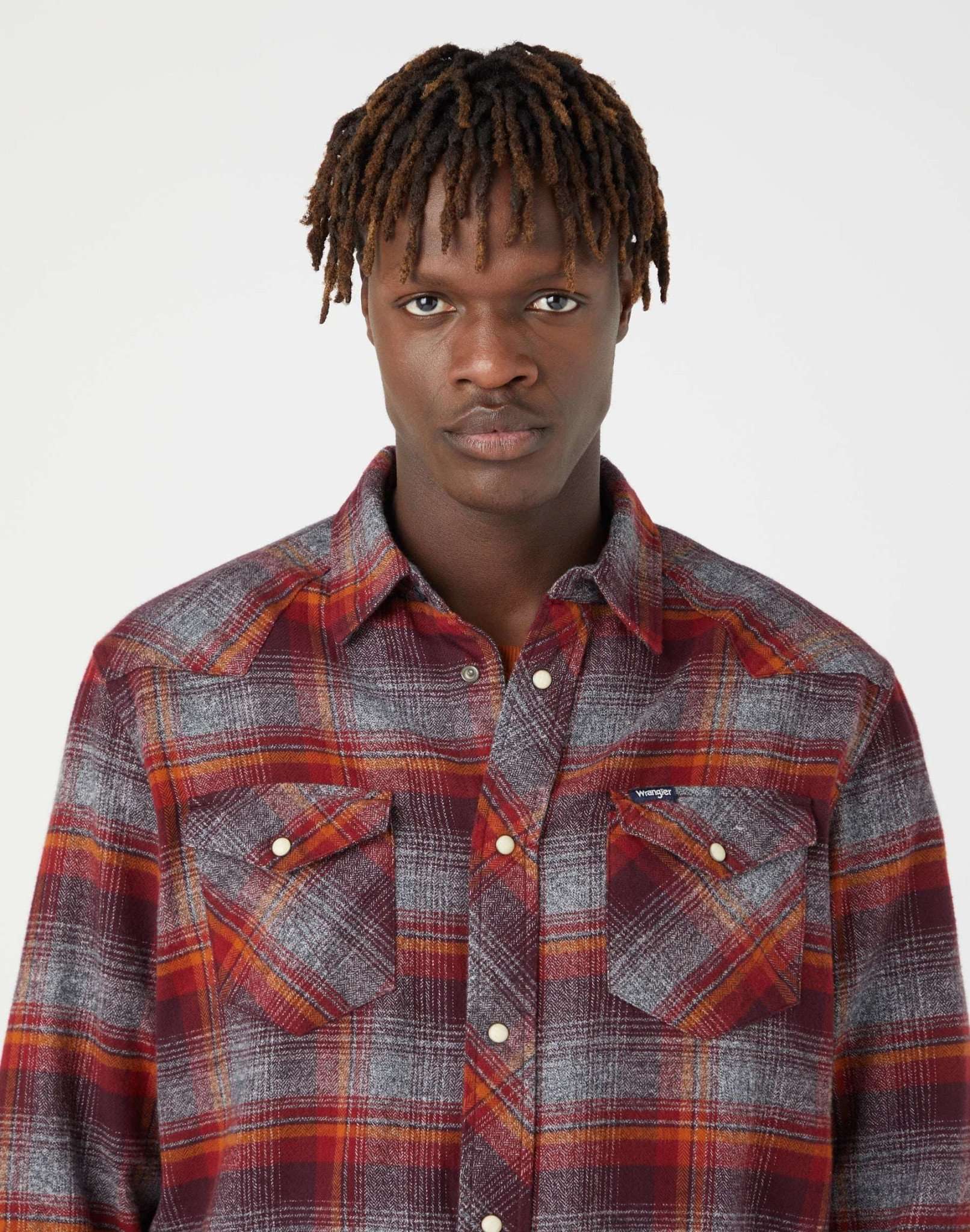 Camicia Heritage in rosso rabarbaro Camicie Wrangler   