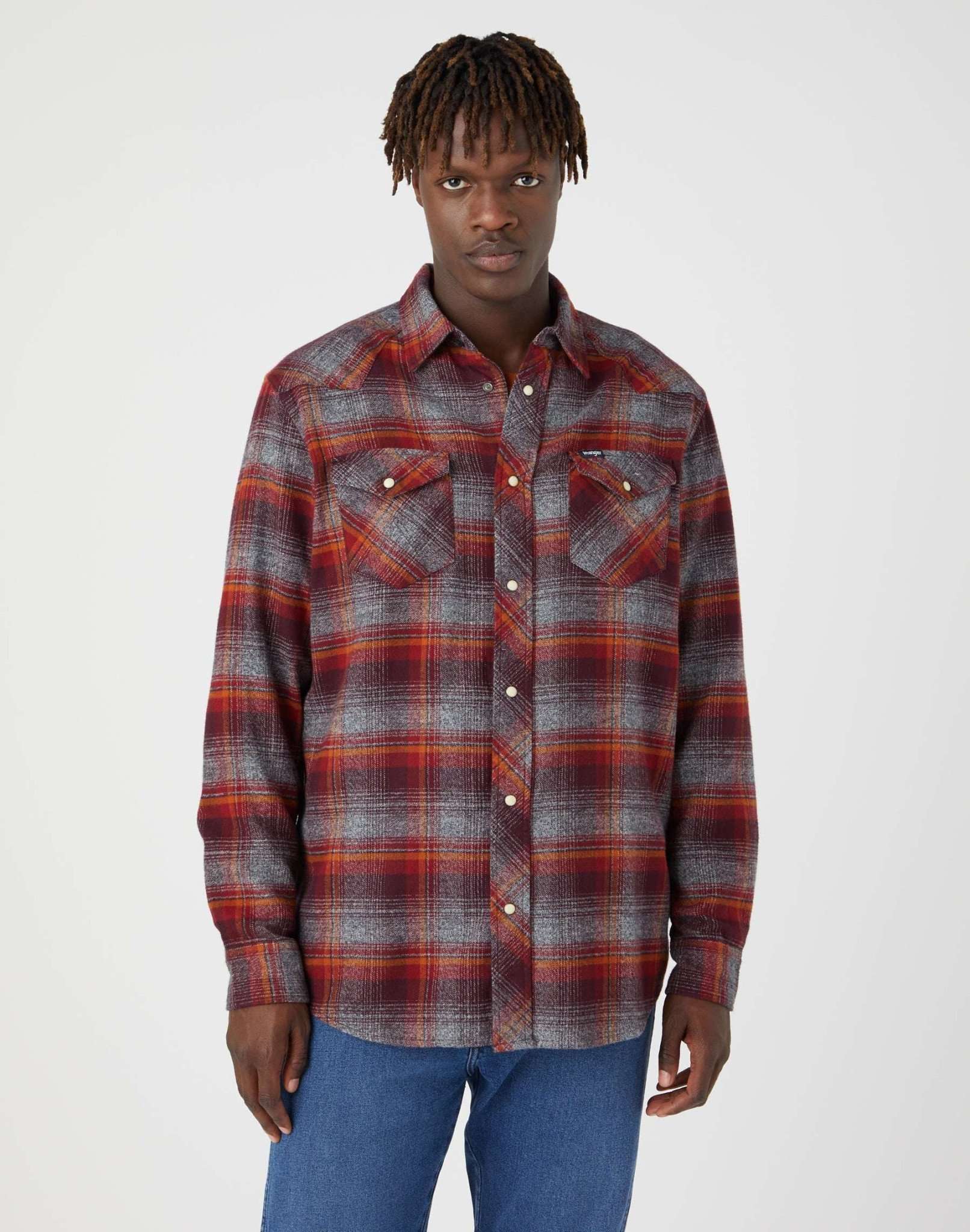 Camicia Heritage in rosso rabarbaro Camicie Wrangler   