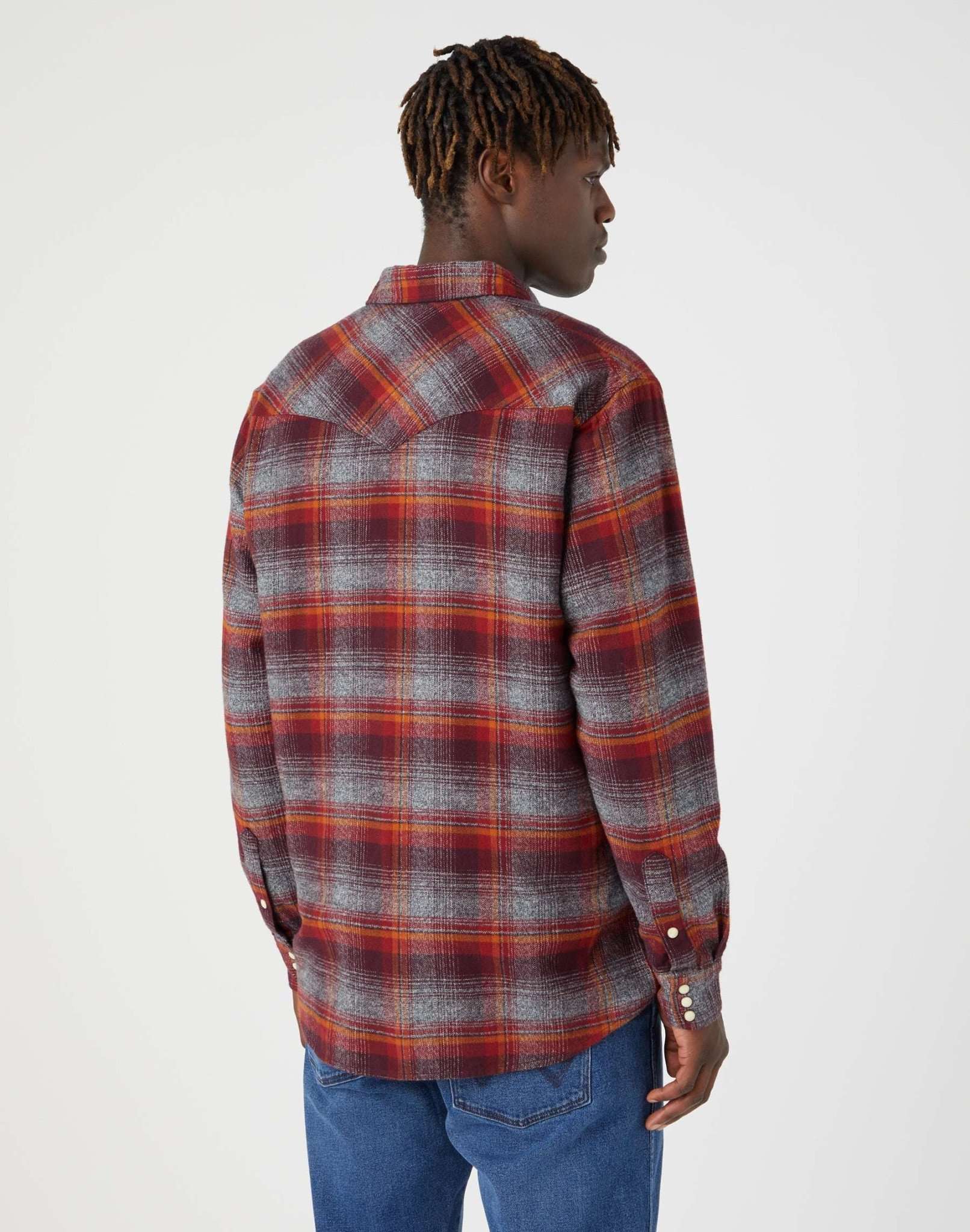 Camicia Heritage in rosso rabarbaro Camicie Wrangler   