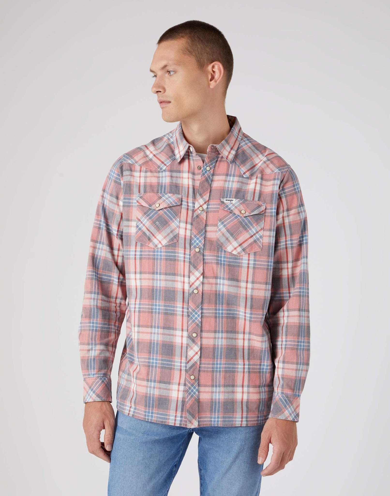 Western Camicia in Rosa sbiadito Camicie Wrangler   