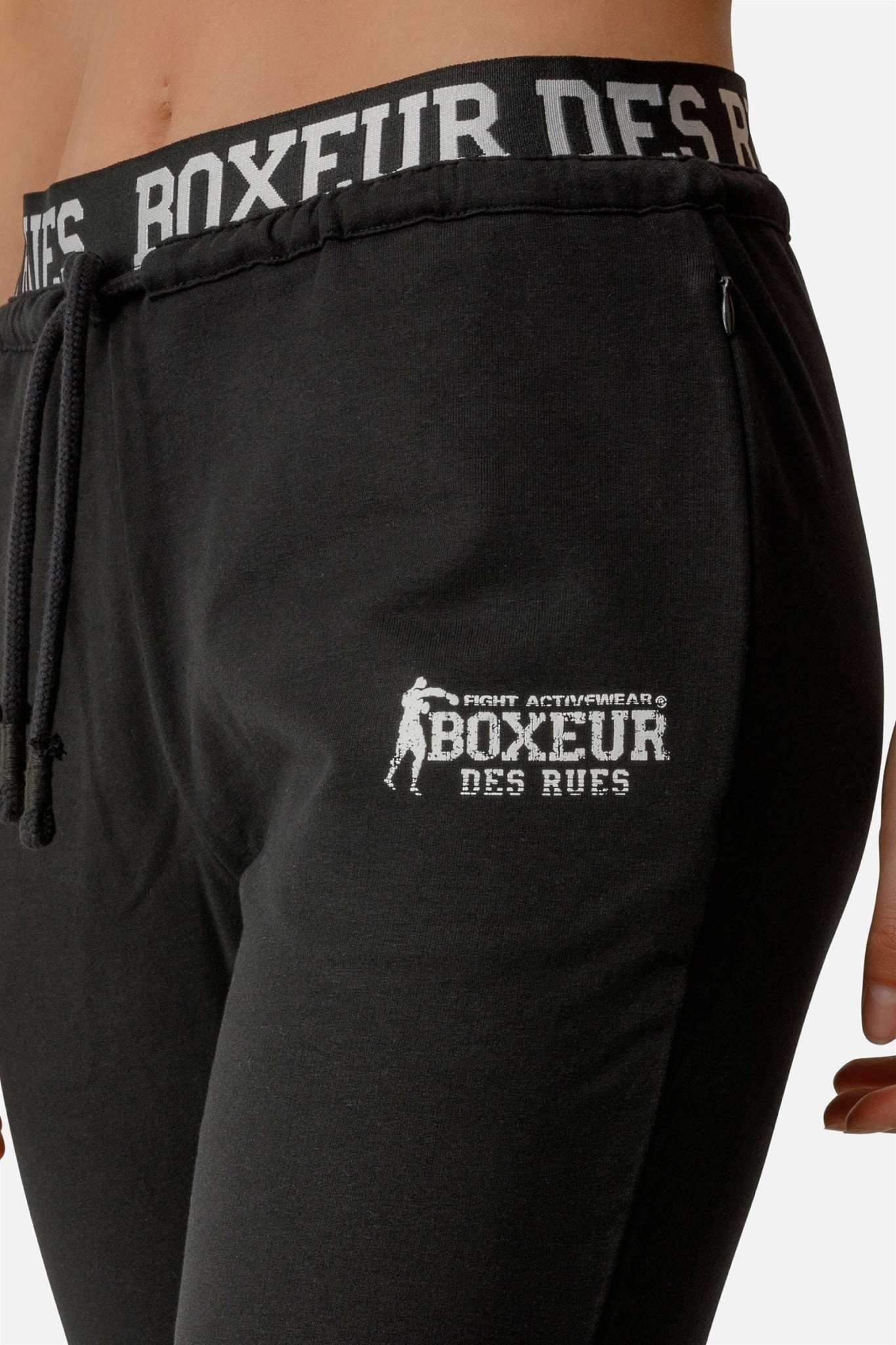 Pantaloni essenziali con logo in nero Boxeur des Rues   