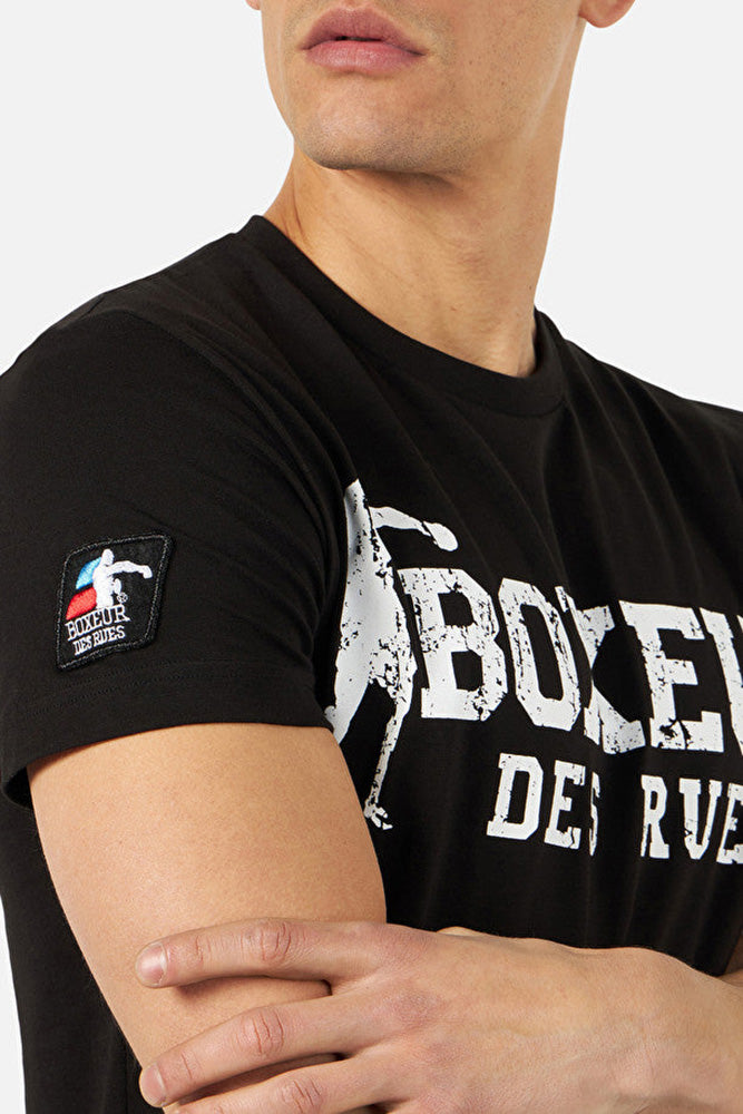 T-Shirt Boxeur Street 2 in Nero-Bianco Boxeur des Rues   