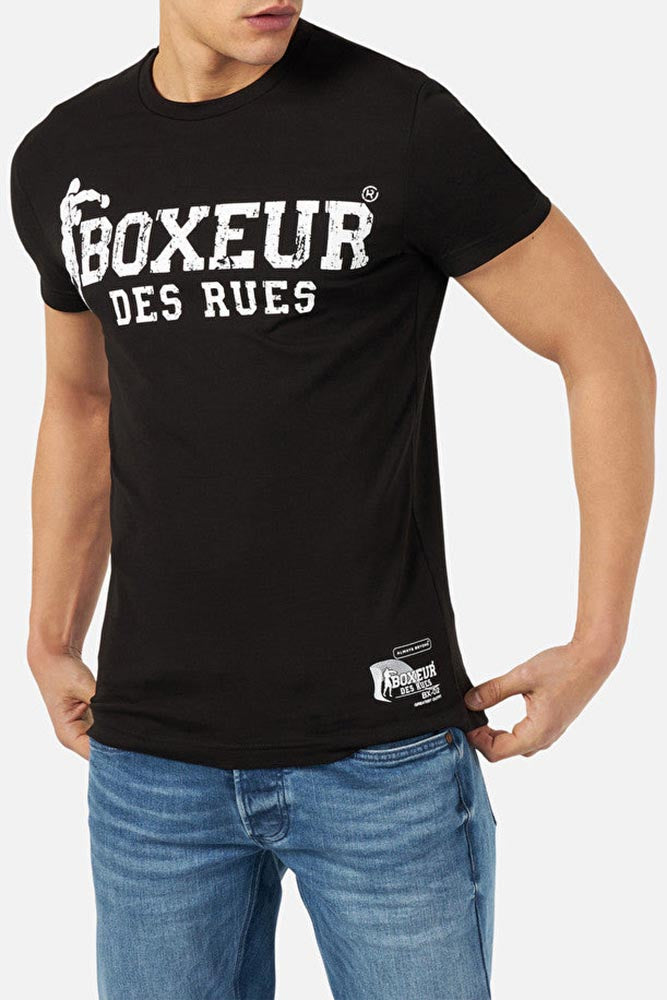 T-Shirt Boxeur Street 2 in Nero-Bianco Boxeur des Rues   