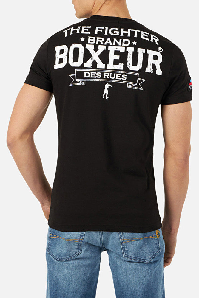 T-Shirt Boxeur Street 2 in Nero-Bianco Boxeur des Rues   