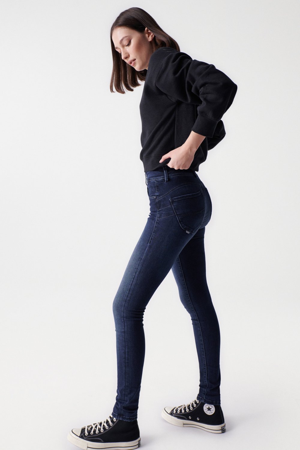 Jeans Secret Skinny Push-In con lavaggio a risciacquo Salsa Jeans   